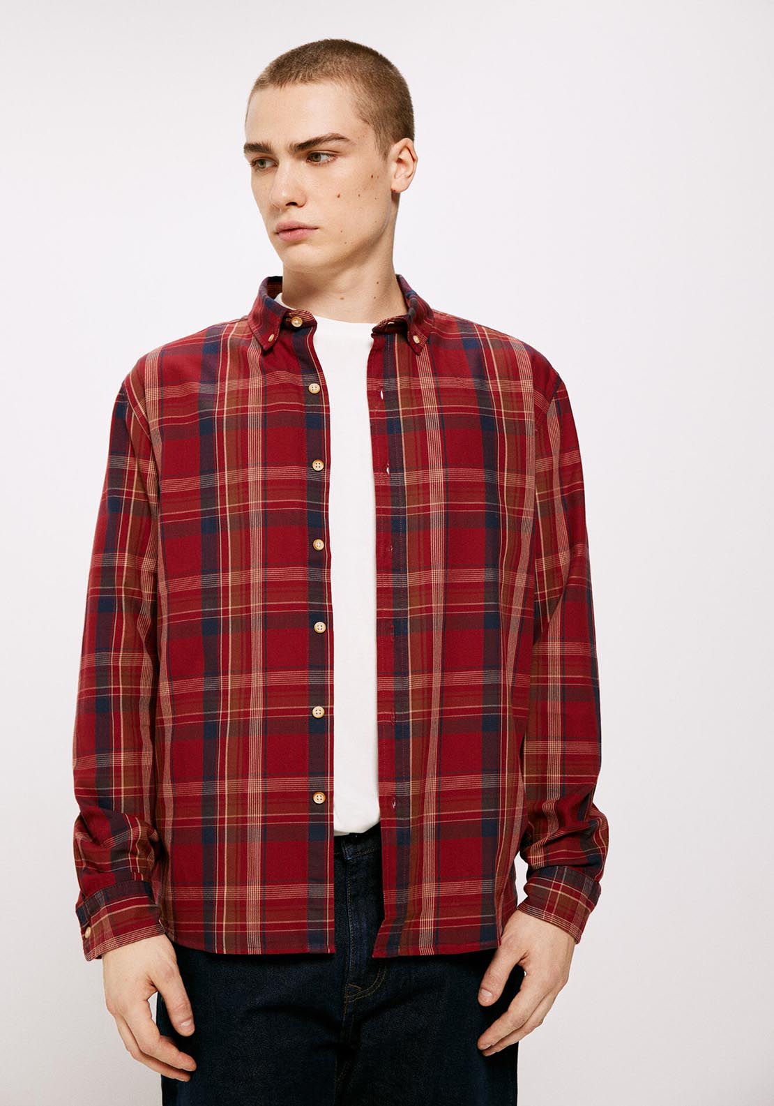 Springfield Checked shirt - Red 1 Shaws Department Stores