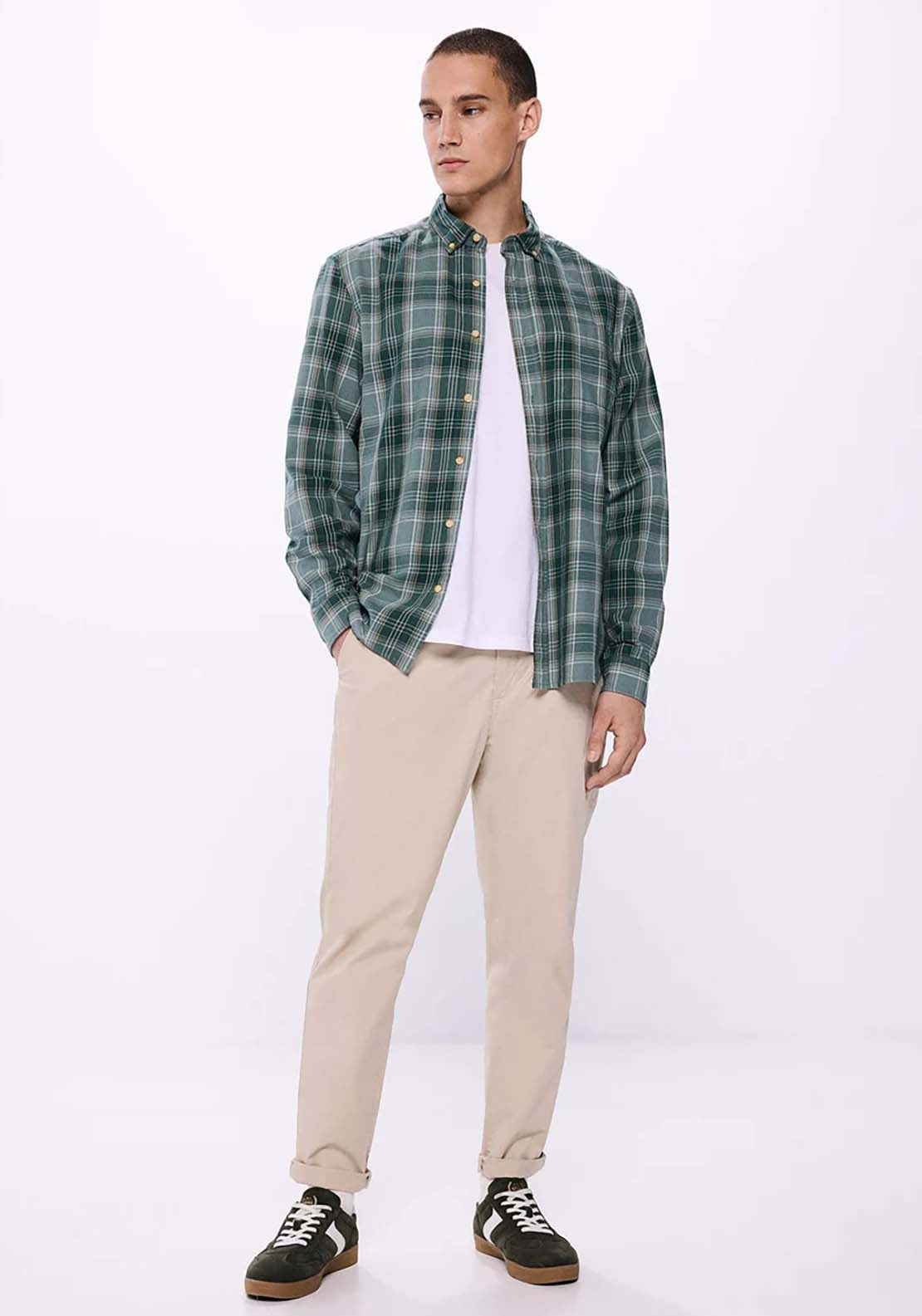 Springfield Checked Flannel Shirt - Green 3 Shaws Department Stores