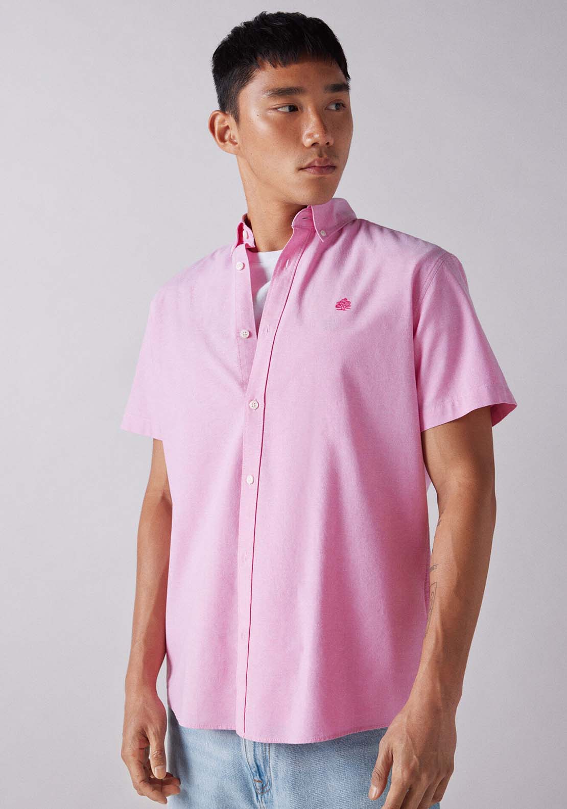 Springfield Short-sleeved shirt - Pink 1 Shaws Department Stores