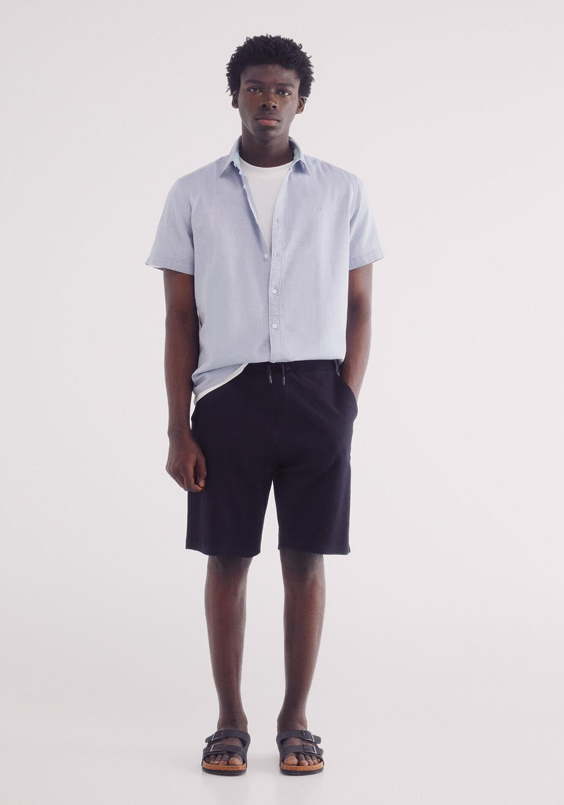 Springfield Short Sleeve Shirt - Blue 4 Shaws Department Stores