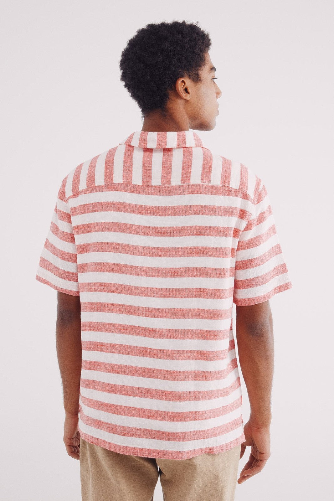 Springfield Short Sleeve Linen Effect Shirt - Red 2 Shaws Department Stores