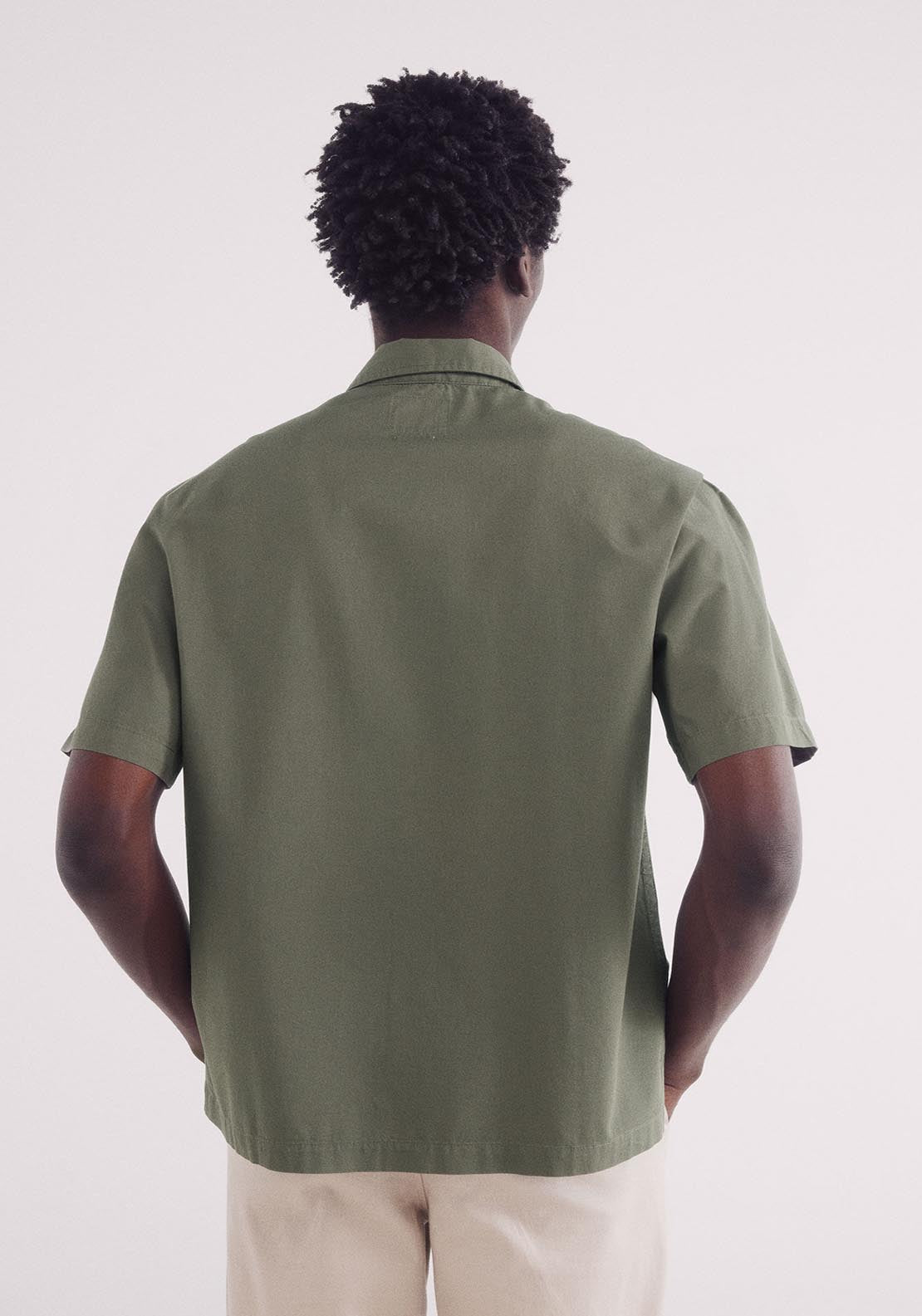 Springfield Tencel Short Sleeve Shirt - Green 2 Shaws Department Stores