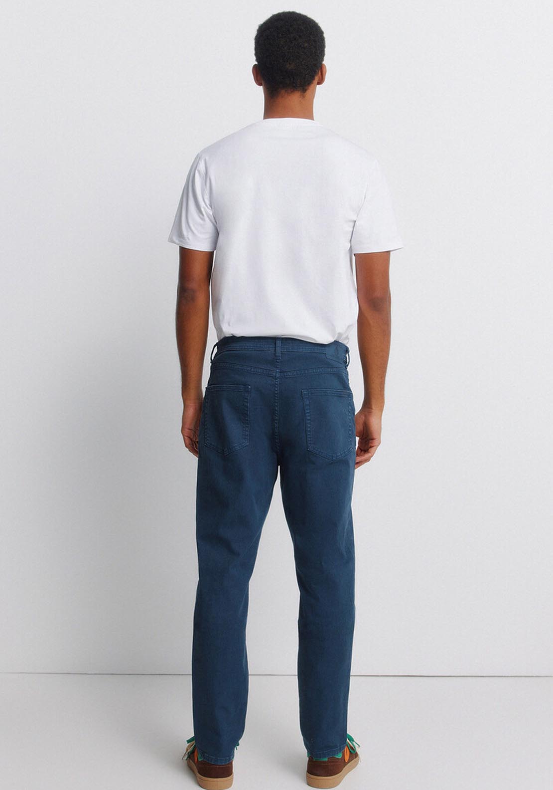 Springfield 5-Pocket Washed Slim Fit Trousers - Blue 2 Shaws Department Stores
