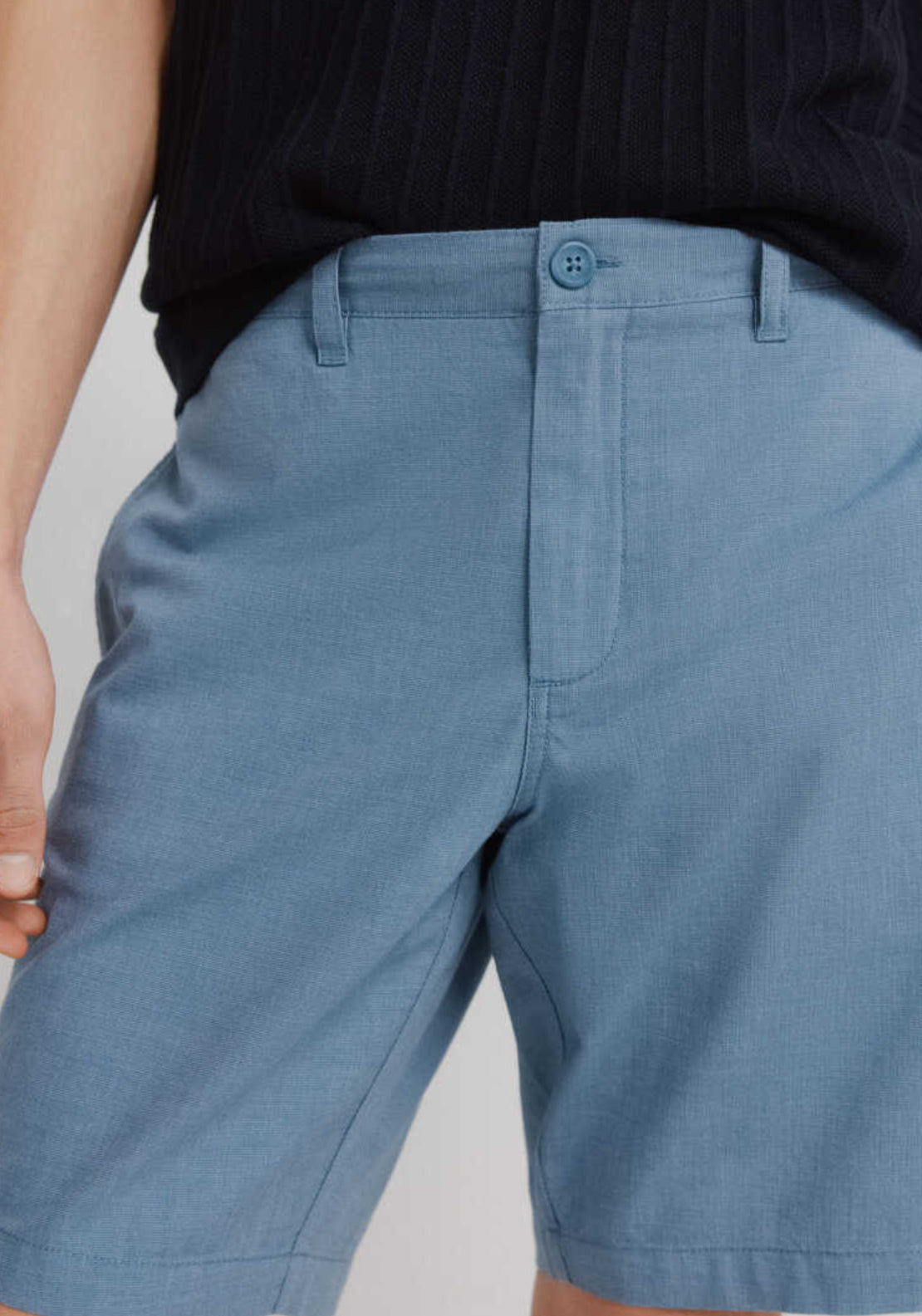 Structured Bermuda Shorts - Blue