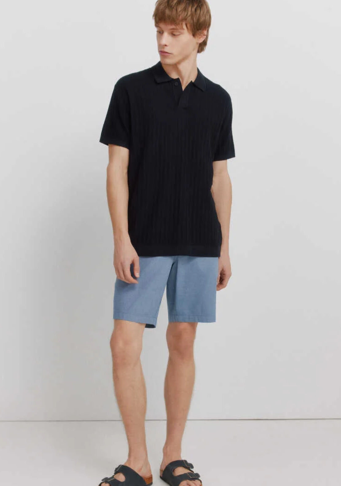 Structured Bermuda Shorts - Blue