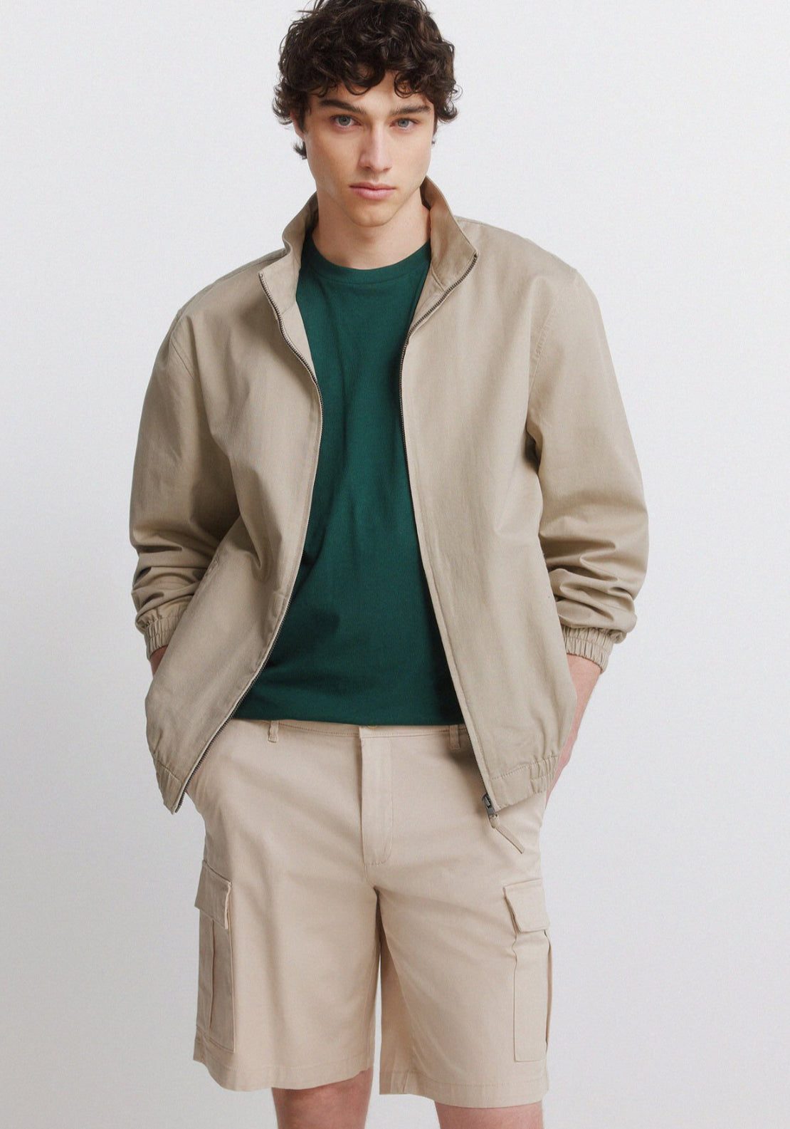 Cargo Bermuda Shorts - Beige