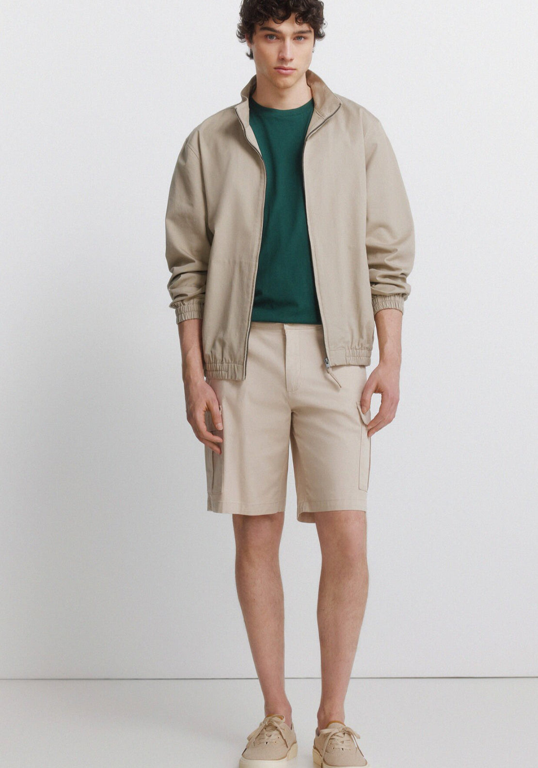 Cargo Bermuda Shorts - Beige