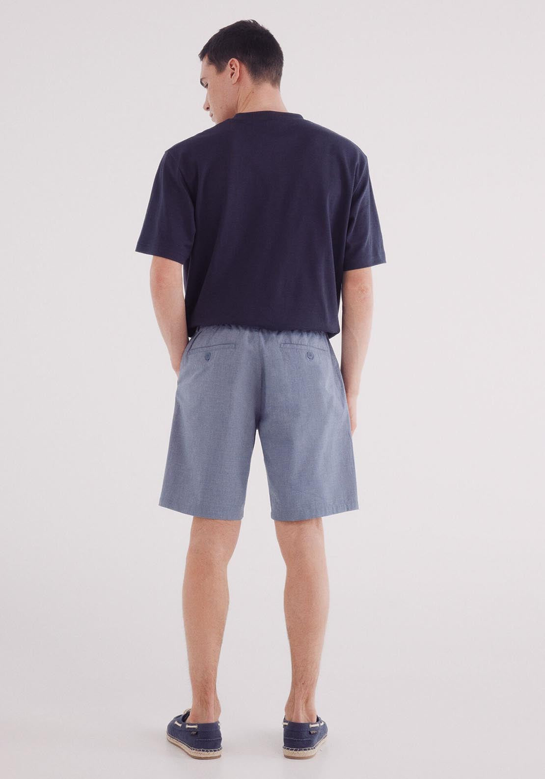 Springfield Bermuda Structure Color Comfort Fit - Blue 4 Shaws Department Stores