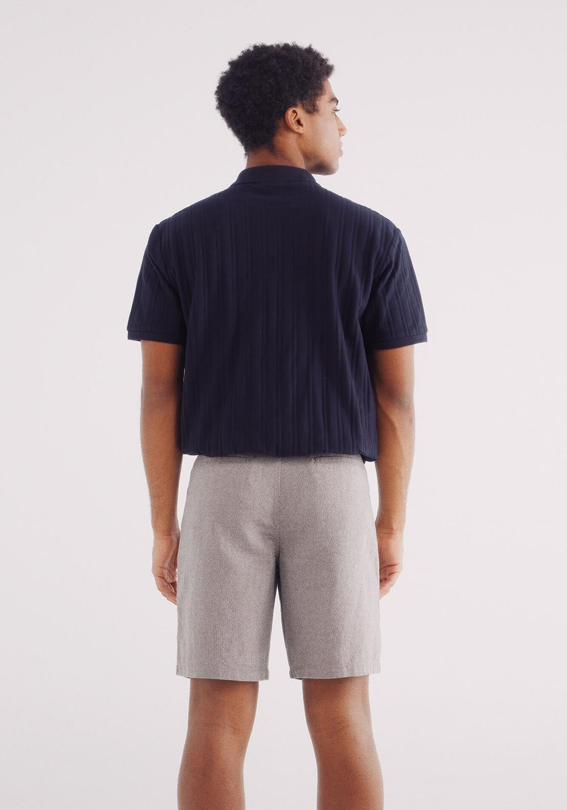 Springfield Slim Fit Colored Structured Bermuda Shorts - Sand 2 Shaws Department Stores