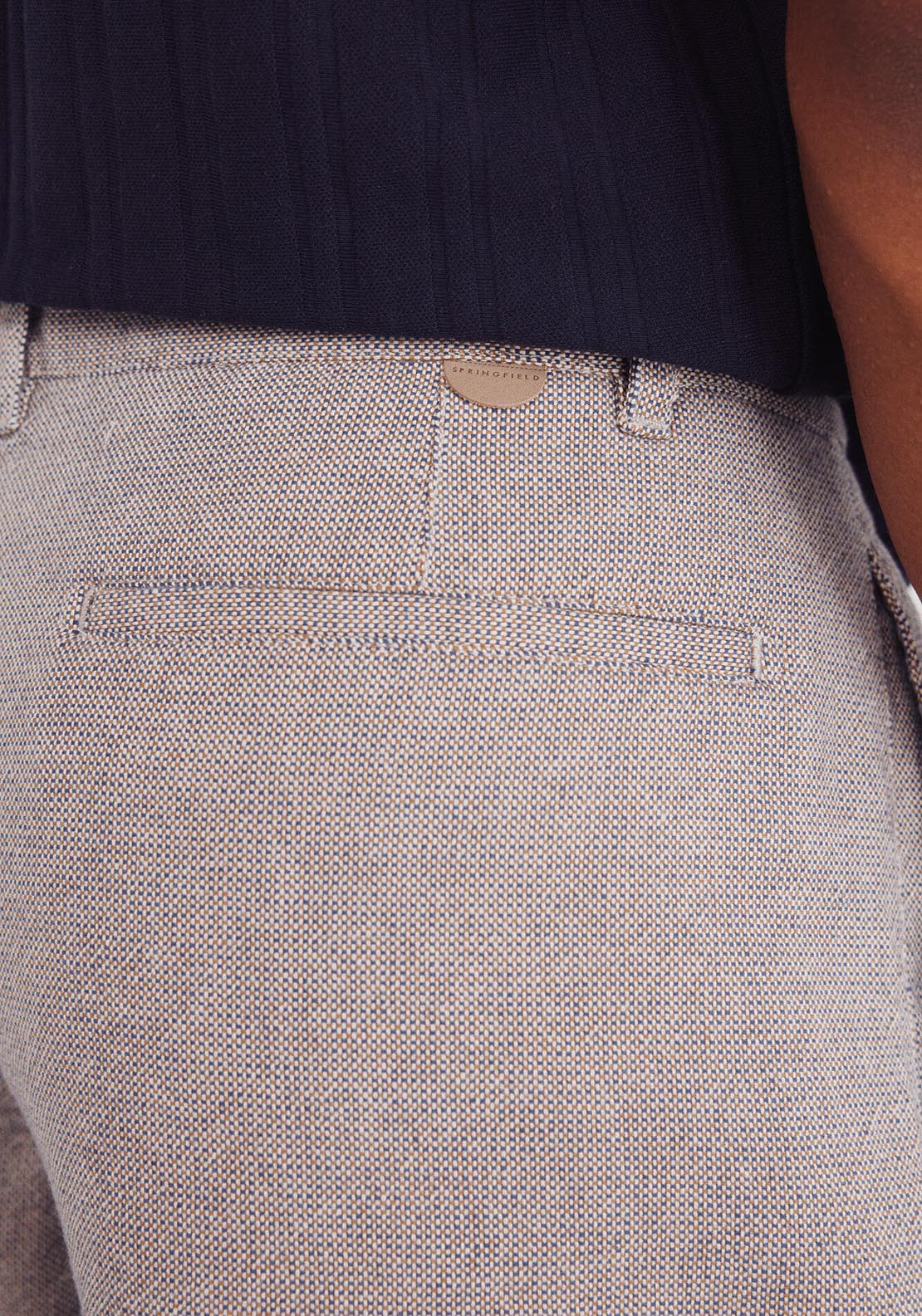 Springfield Slim Fit Colored Structured Bermuda Shorts - Sand 4 Shaws Department Stores
