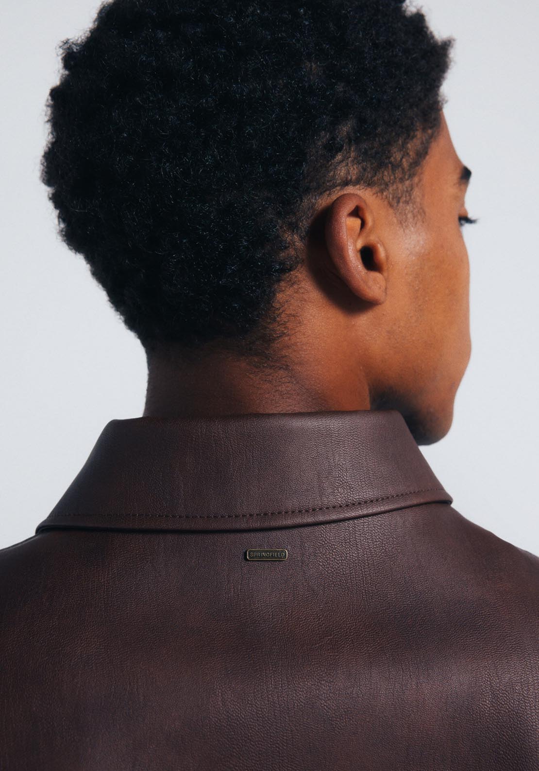 Faux Leather Jacket - Brown