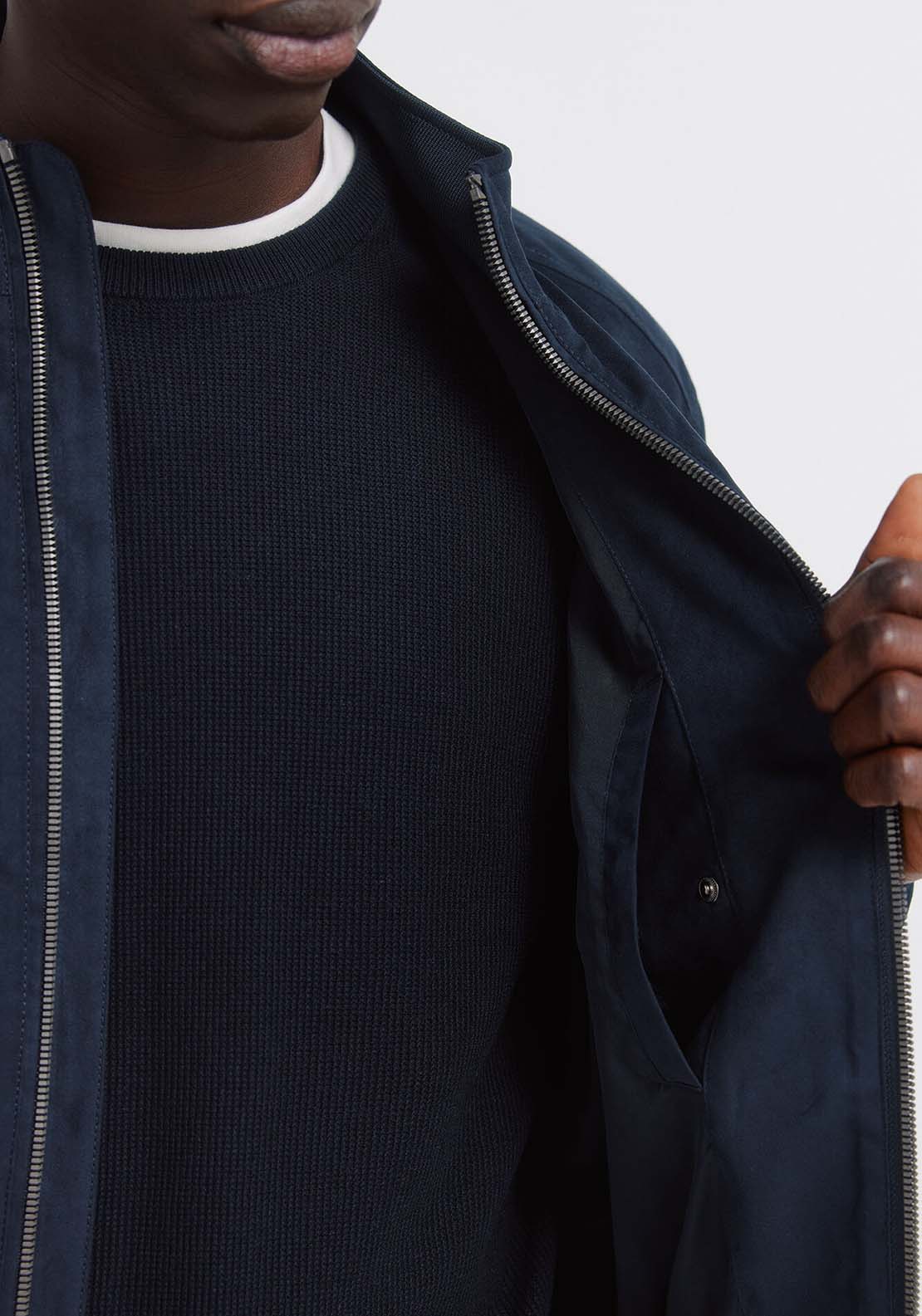 Faux Suede Jacket - Blue