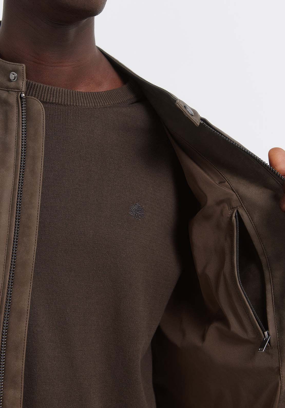 Faux Suede Jacket - Black
