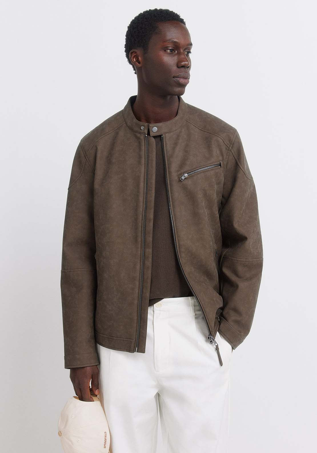 Faux Suede Jacket - Black