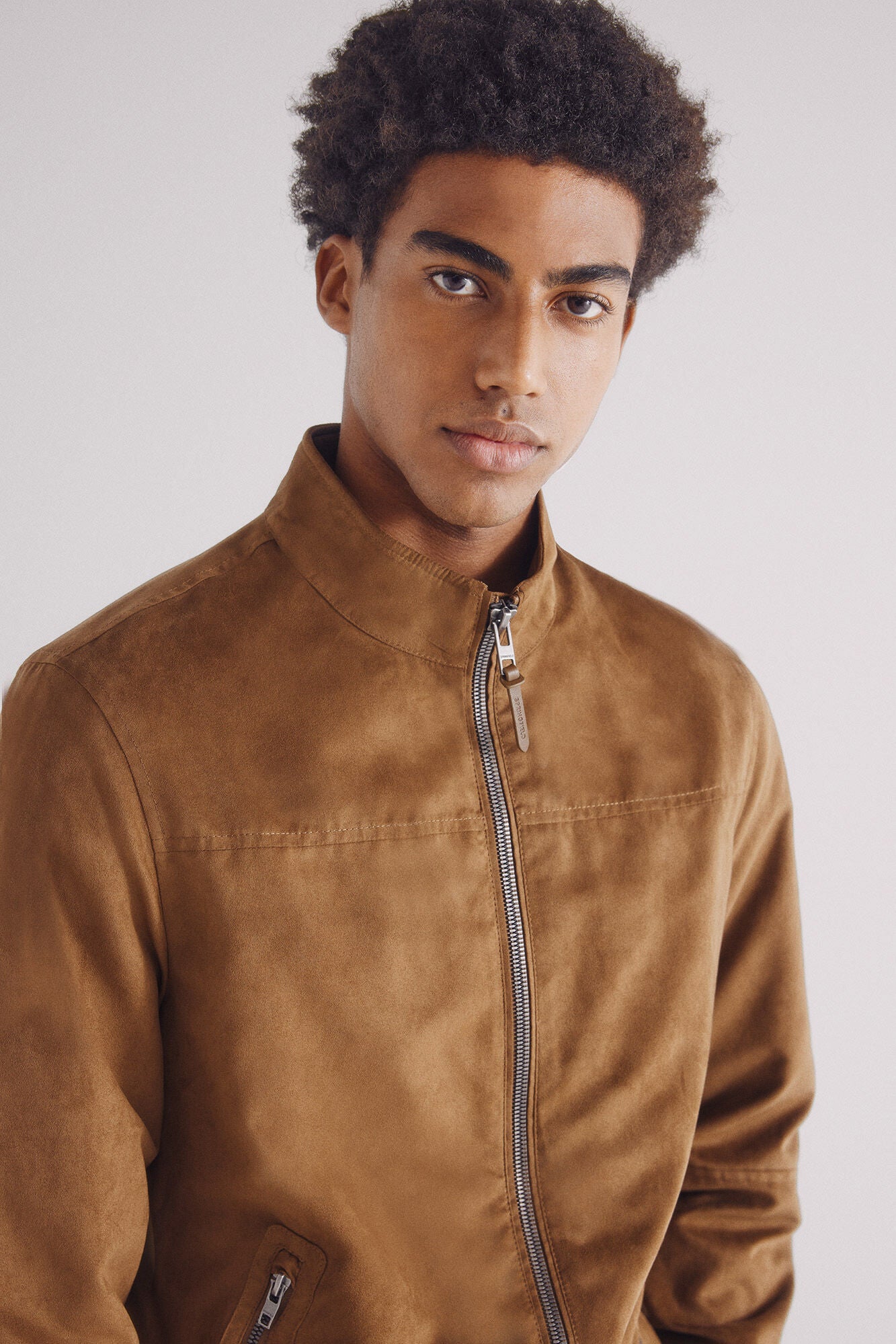 Springfield Faux suede jacket - Blue / Camel 5 Shaws Department Stores