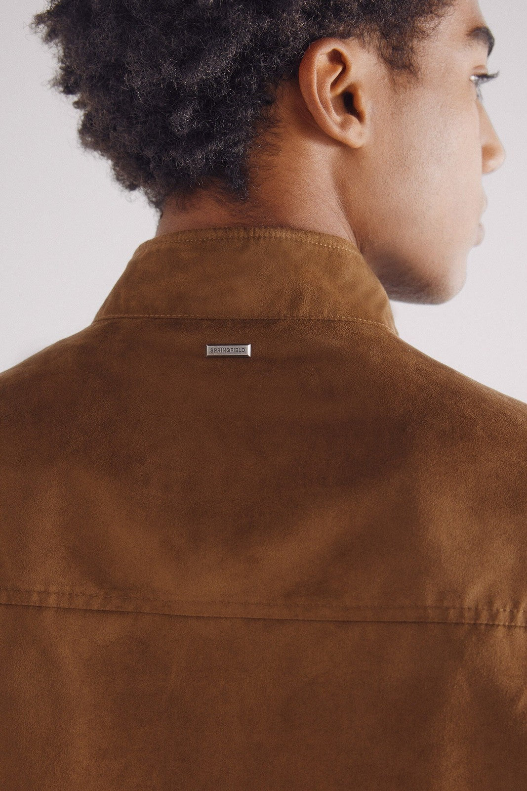 Springfield Faux suede jacket - Blue / Camel 6 Shaws Department Stores