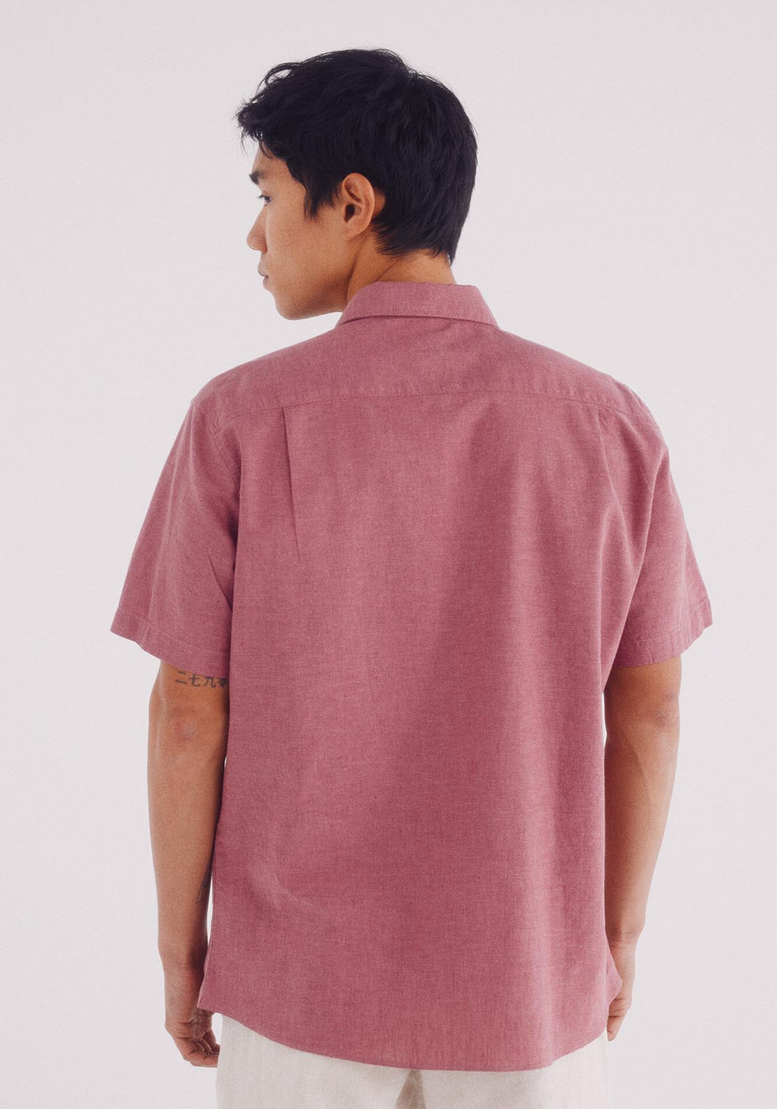 Springfield Linen Shirt With Short Sleeves - Orange 2 Shaws Department Stores