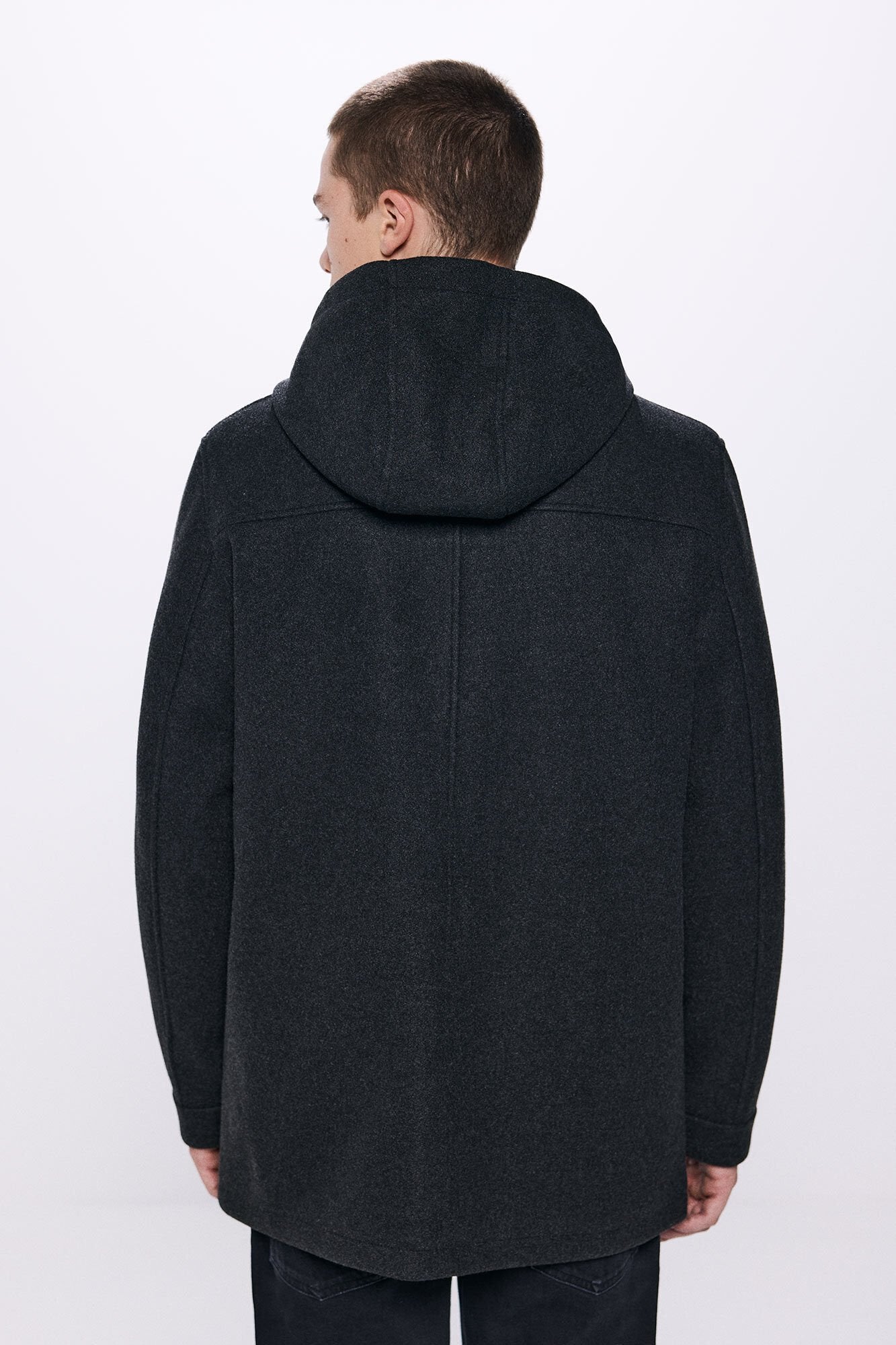 Springfield Hooded Faux Wool Parka - Grey 3 Shaws Department Stores