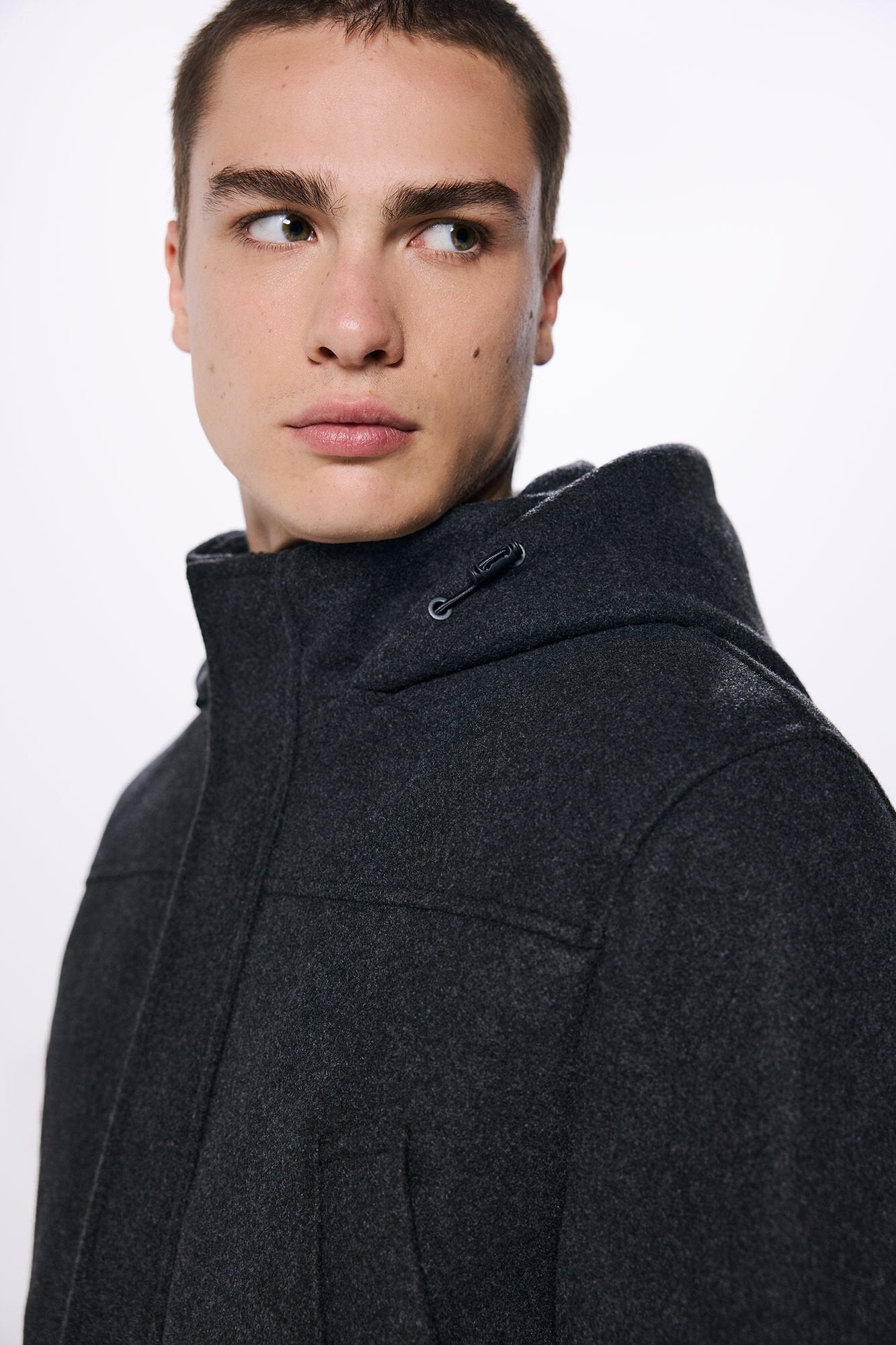 Springfield Hooded Faux Wool Parka - Grey 5 Shaws Department Stores