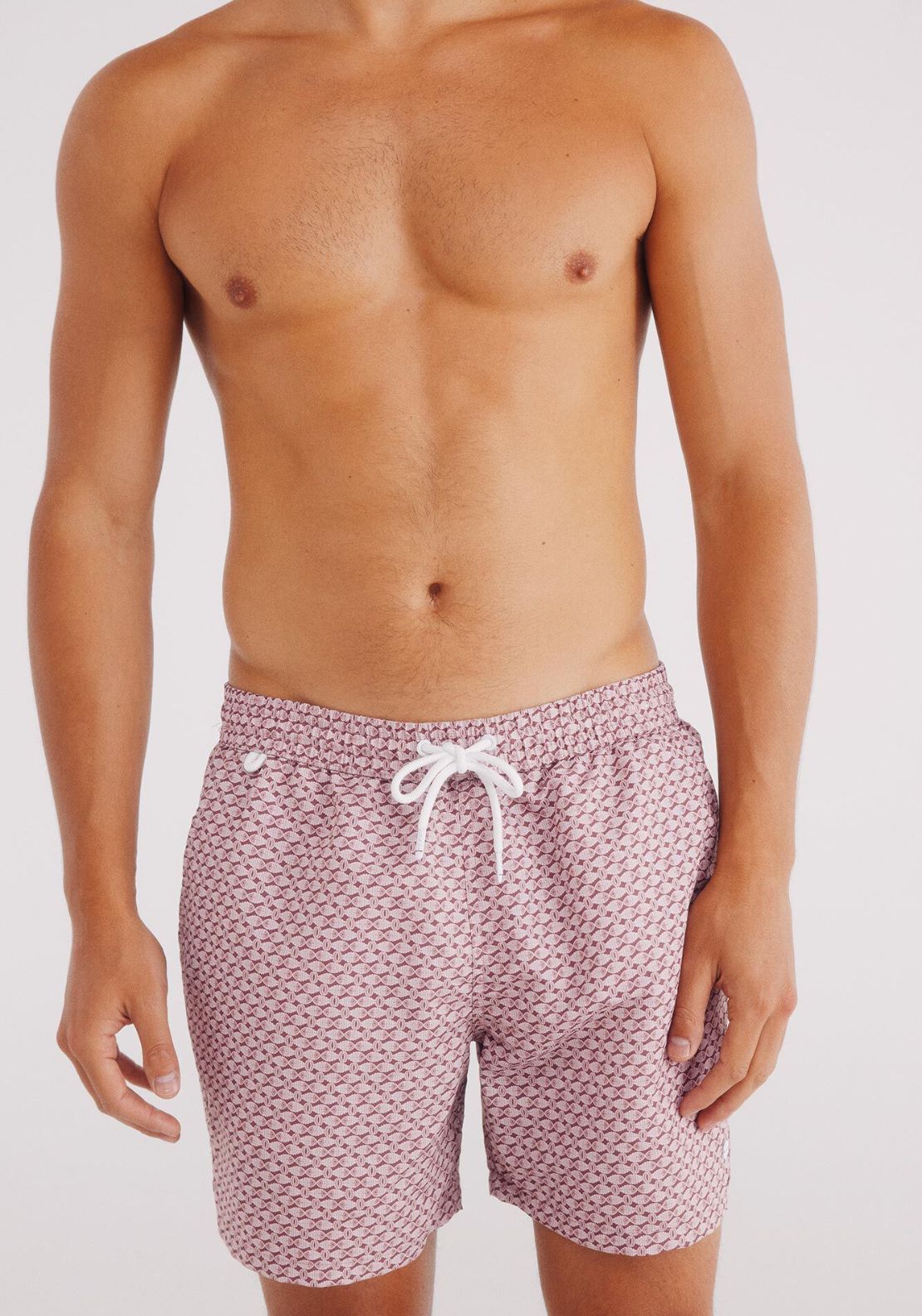 Springfield Fish print swimsuit with zip fastening pocket - Orange 1 Shaws Department Stores
