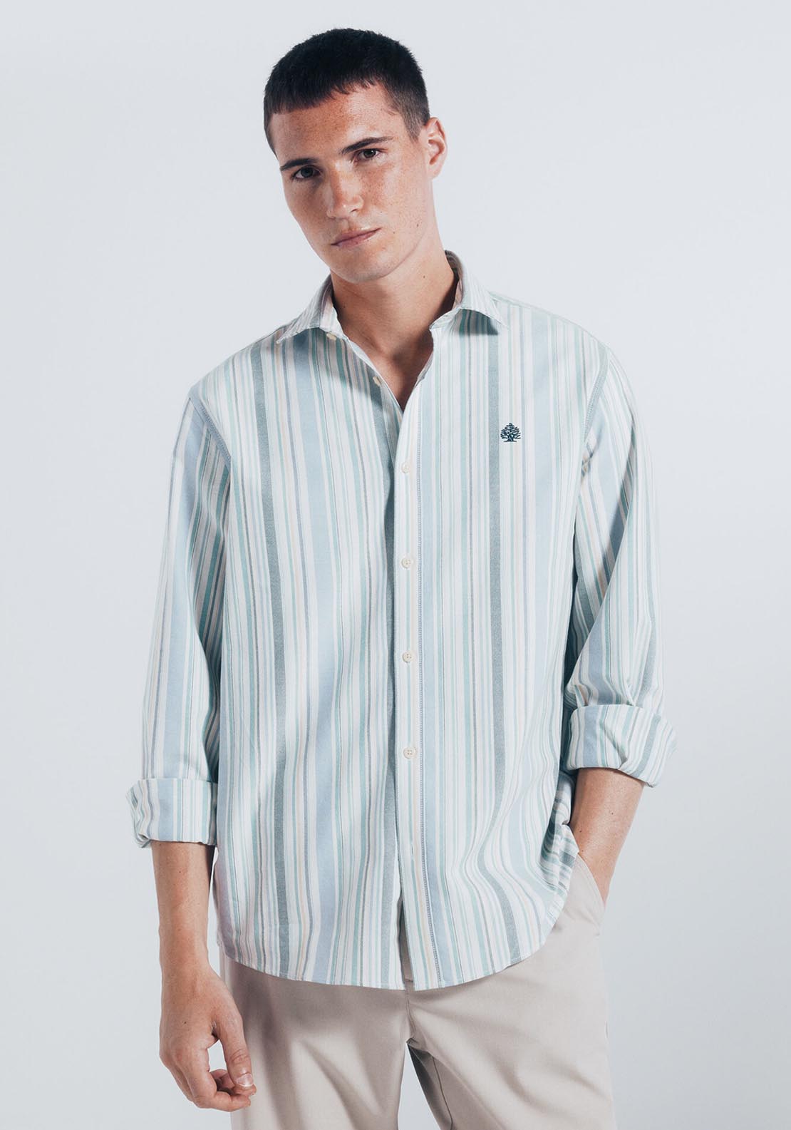 Striped Oxford Shirt - Green