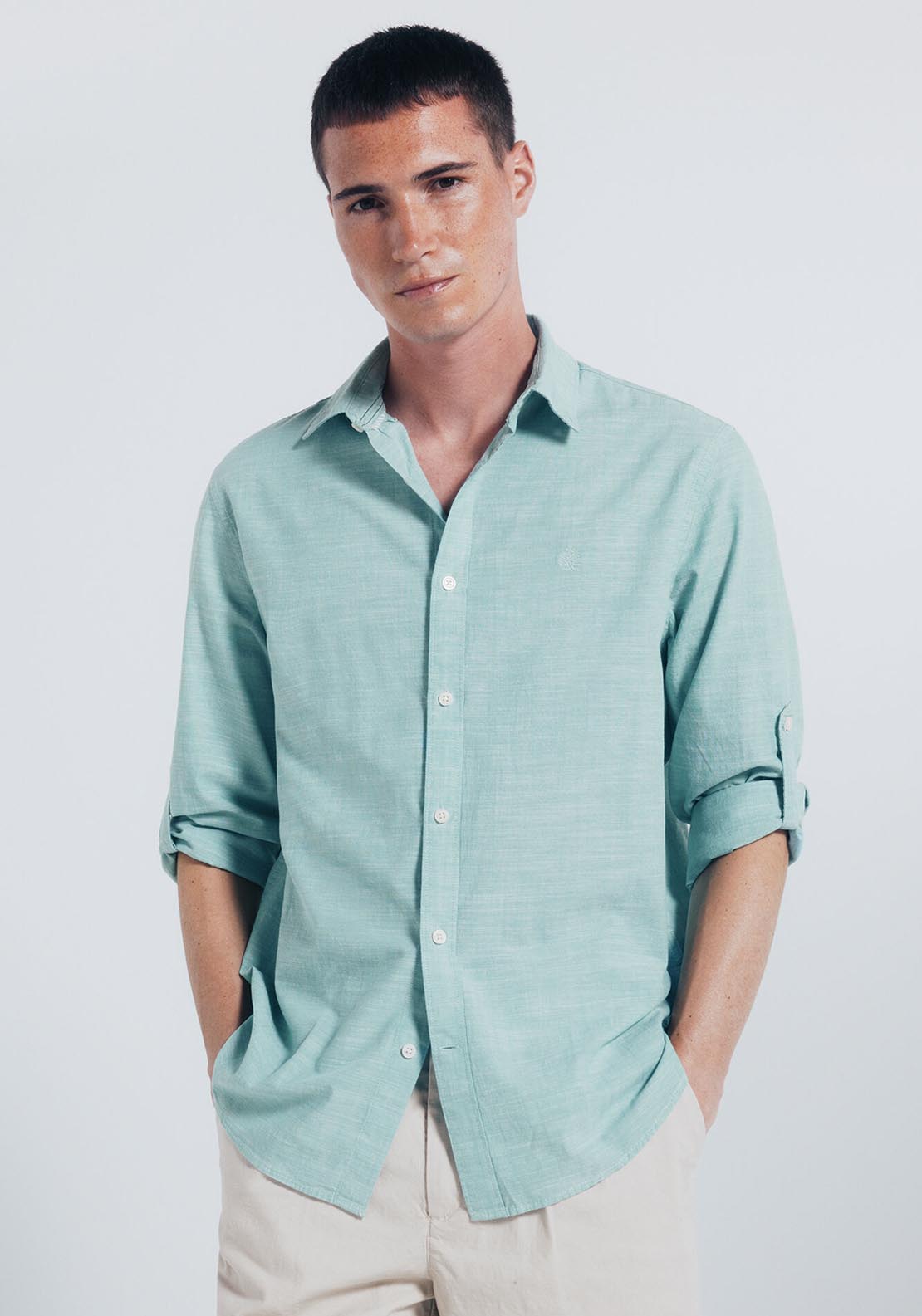 Slub Cotton Shirt - Green