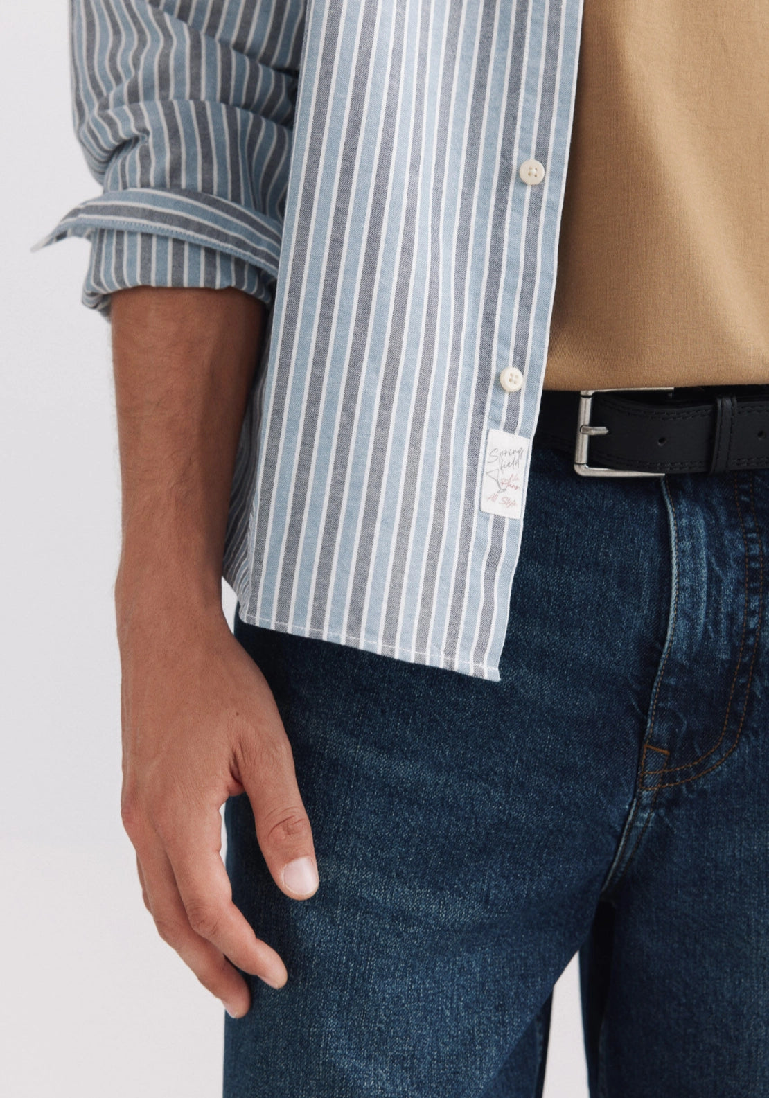 Stripe Light Oxford Shirt - Blue