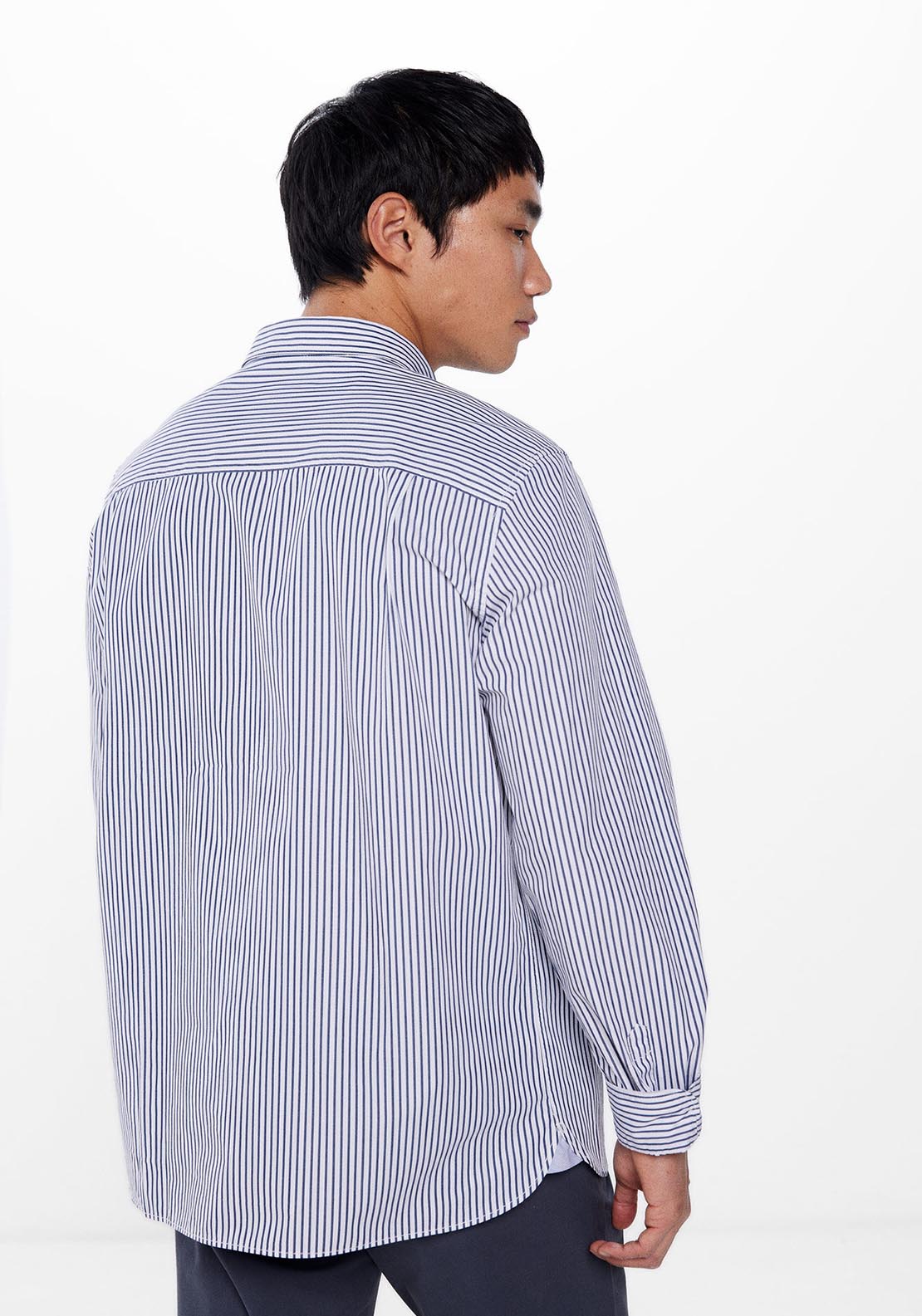 Springfield Long Sleeve Stripe Shirt - Blue 2 Shaws Department Stores
