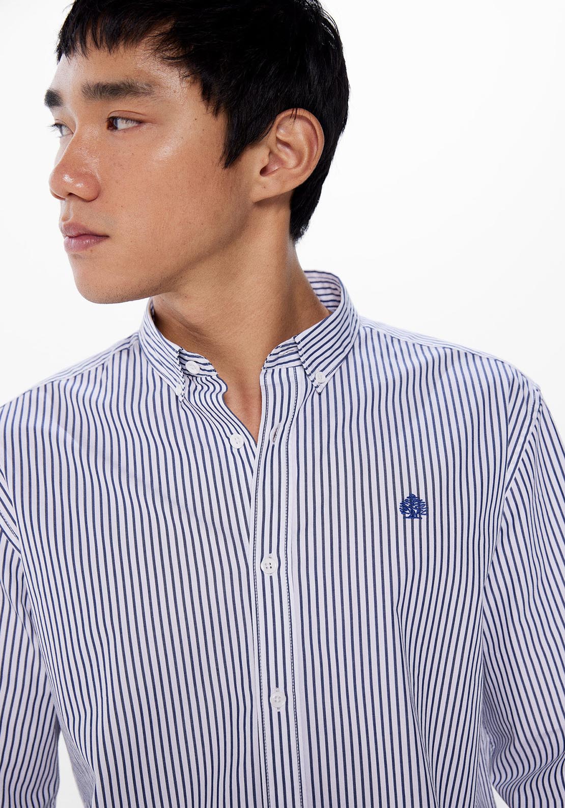 Springfield Long Sleeve Stripe Shirt - Blue 4 Shaws Department Stores