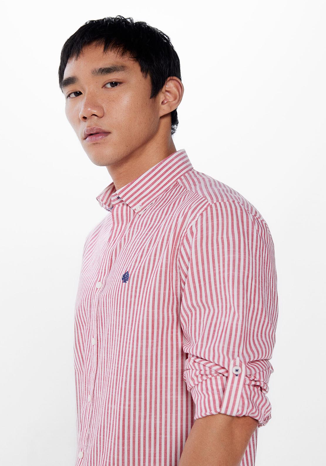 Springfield Long Sleeve Stripe Shirt - Red 4 Shaws Department Stores