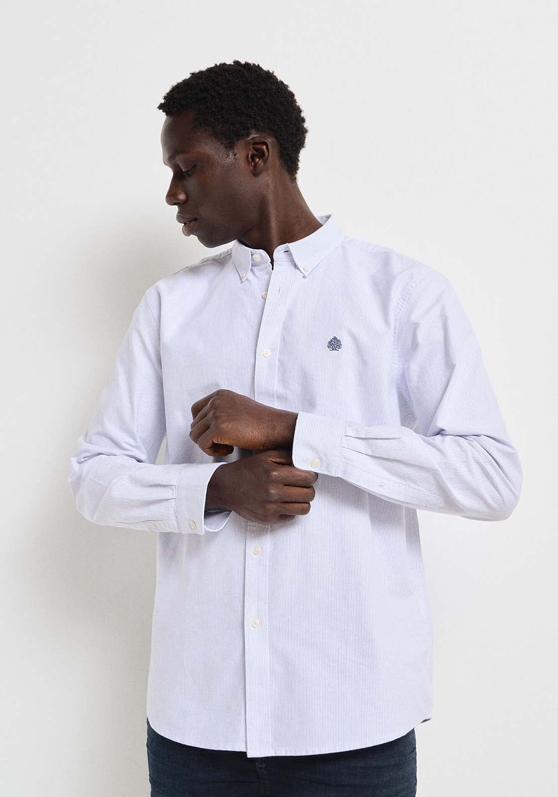 Springfield Striped Oxford shirt - Blue 4 Shaws Department Stores