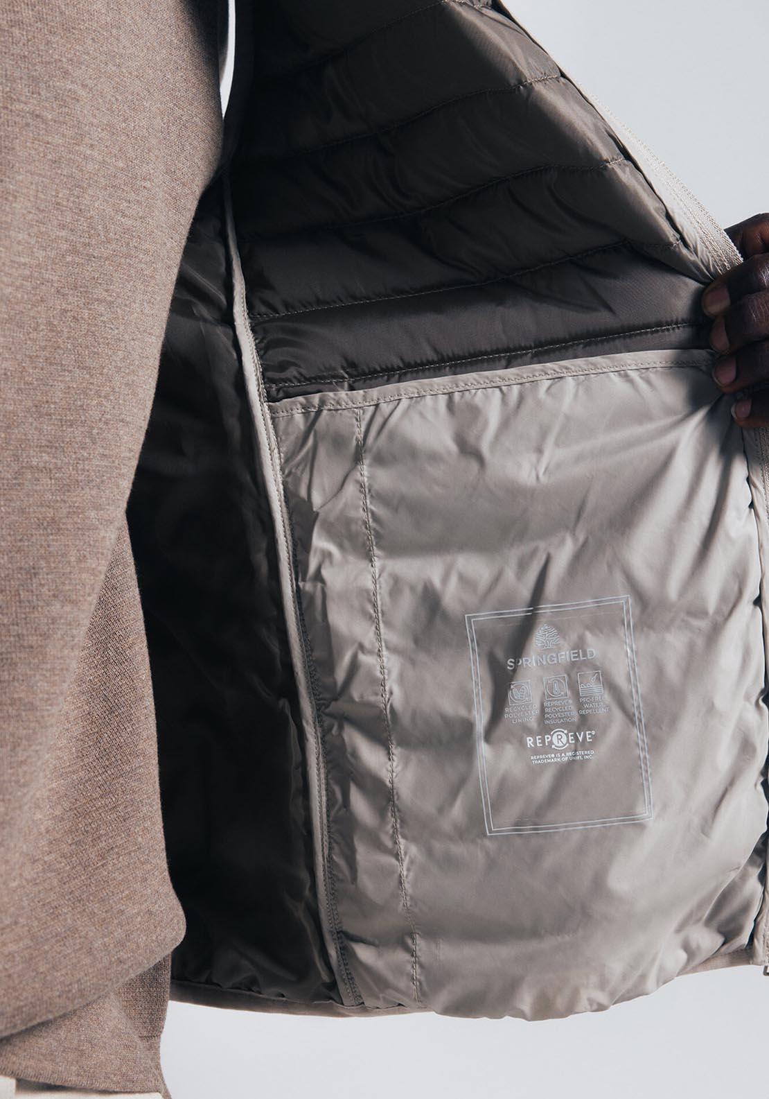 Quilted Gilet - Beige
