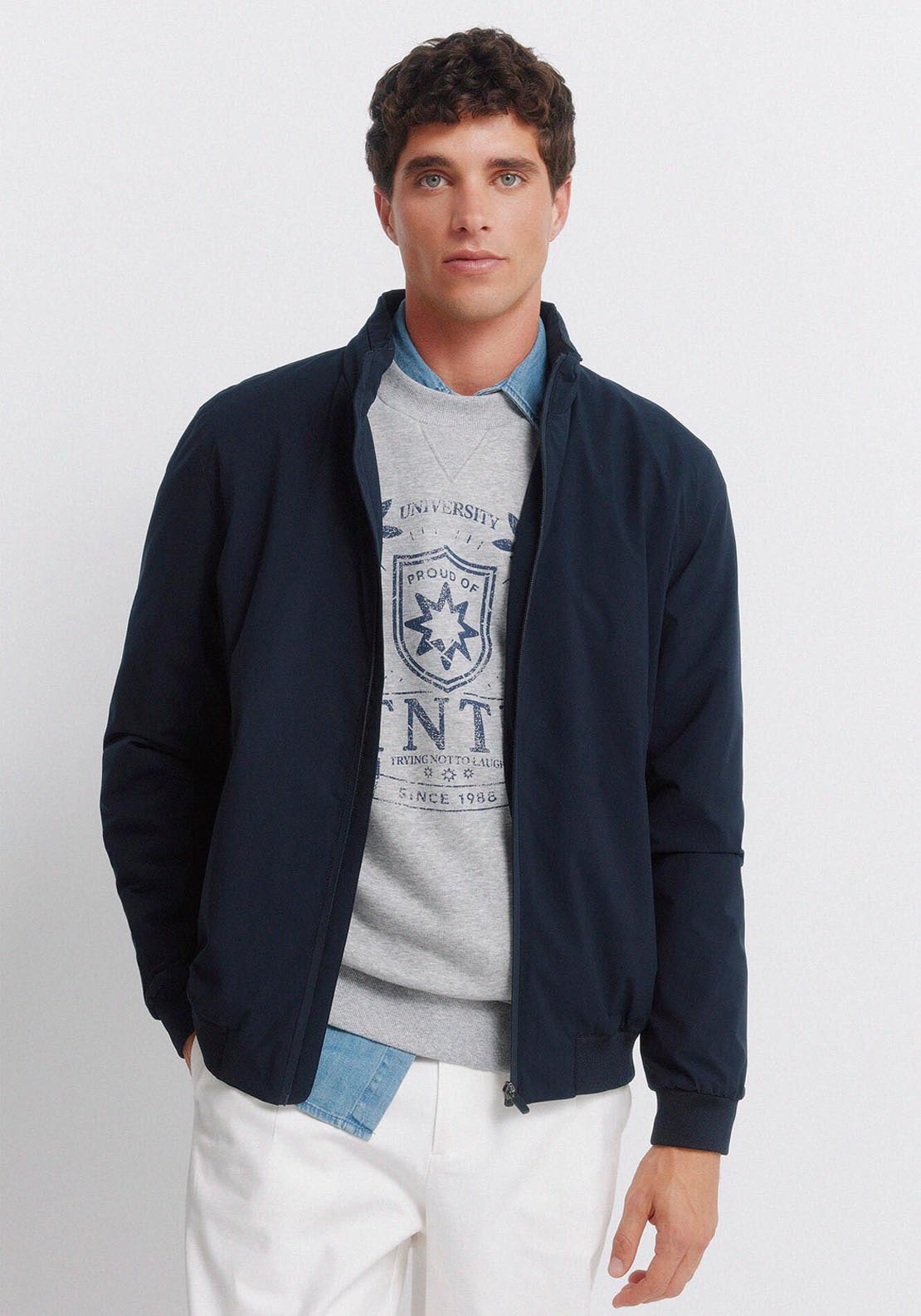 Springfield Technical Hooded Jacket - Blue 1 Shaws Department Stores