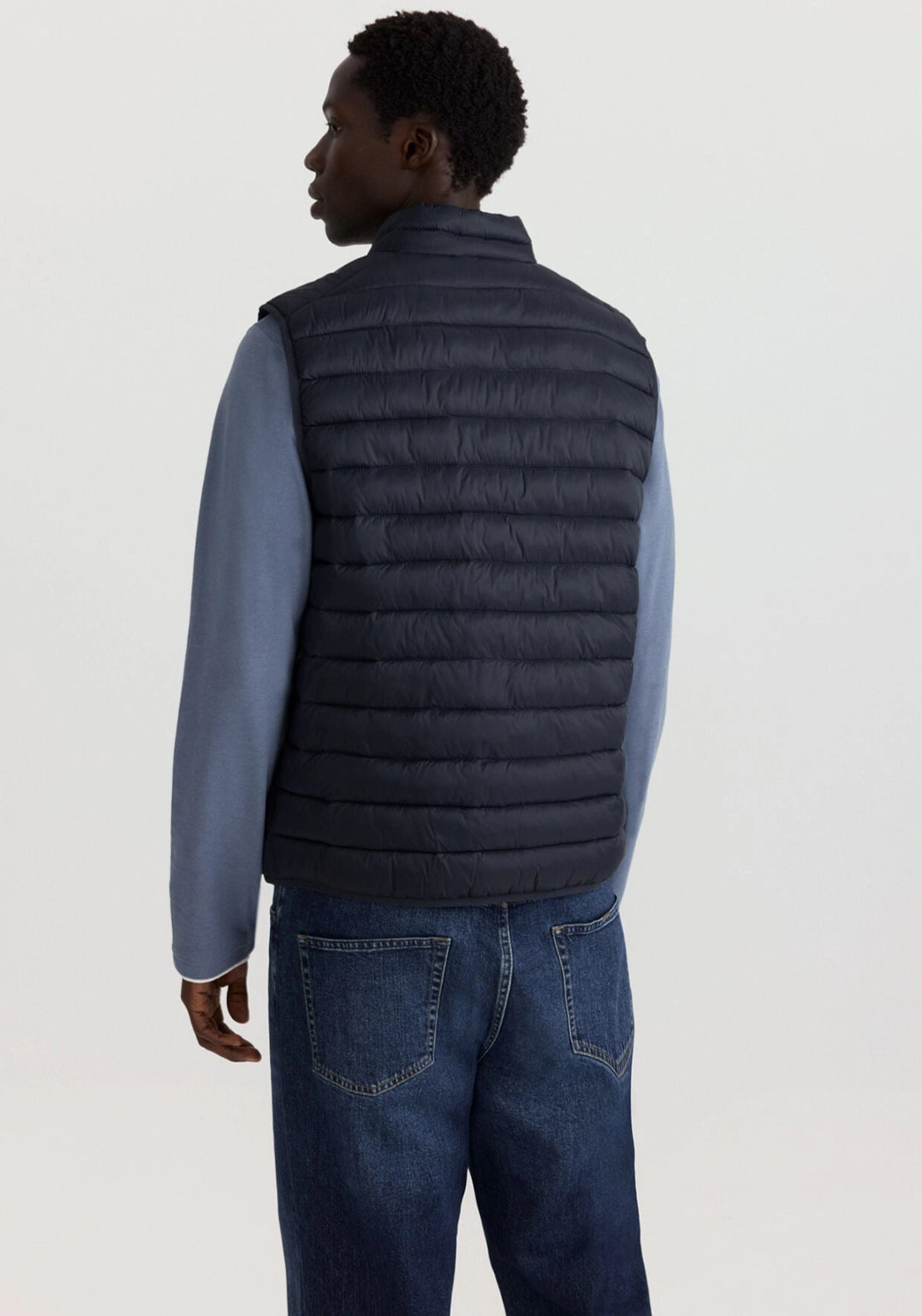 Quilted Puffer Vest - Blue