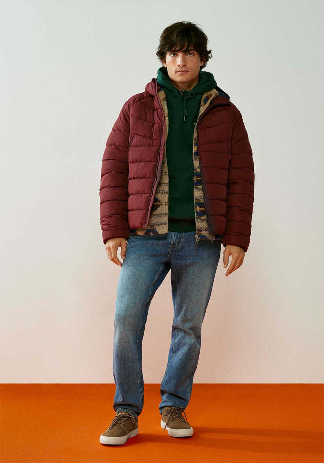 Springfield Padded thermal jacket - Wine 2 Shaws Department Stores