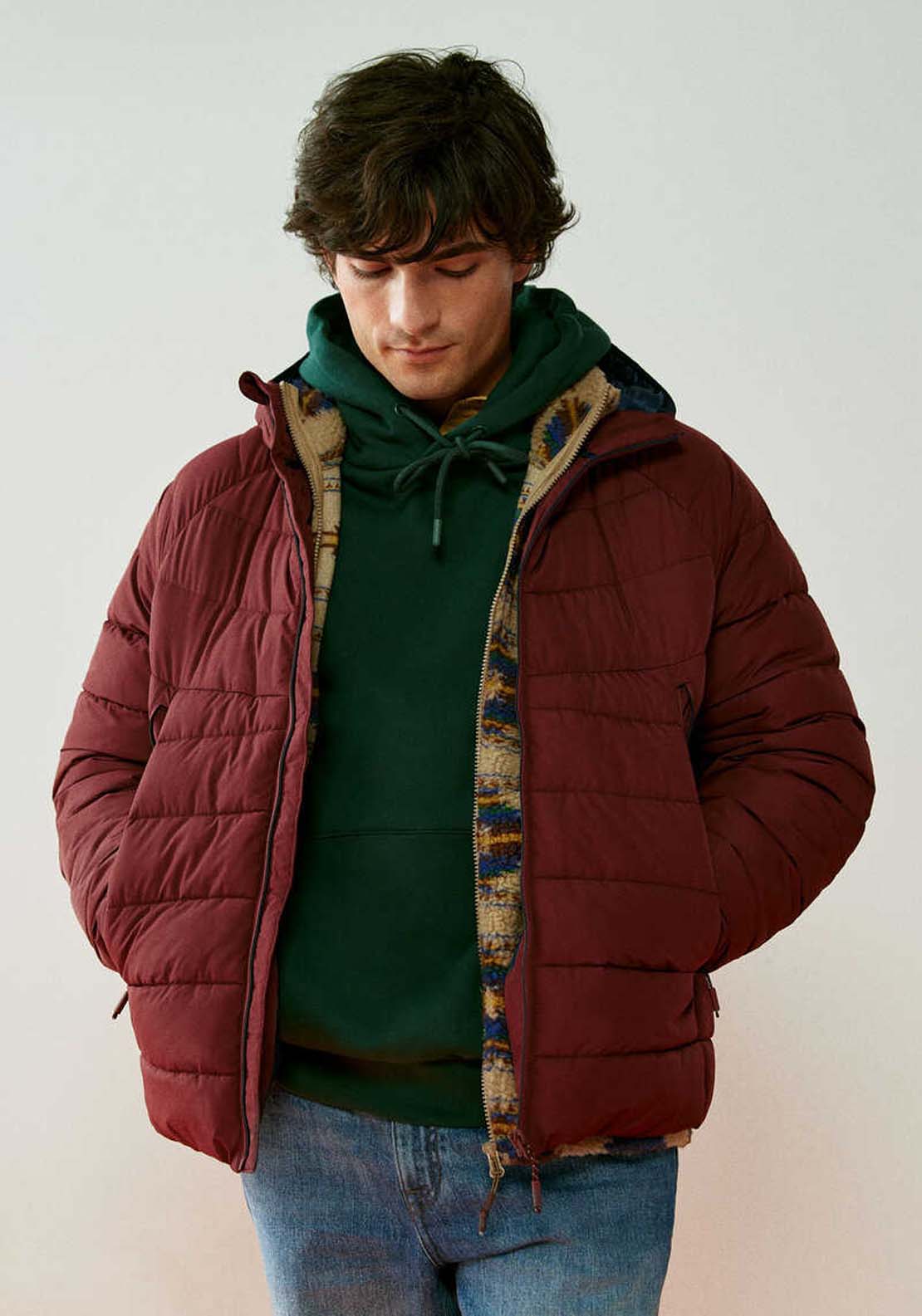 Springfield Padded thermal jacket - Wine 1 Shaws Department Stores