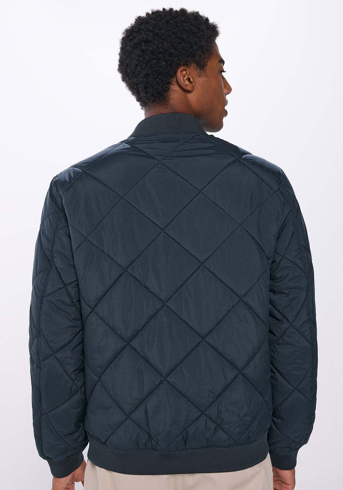 Springfield Quilted bomber jacket - Green 2 Shaws Department Stores