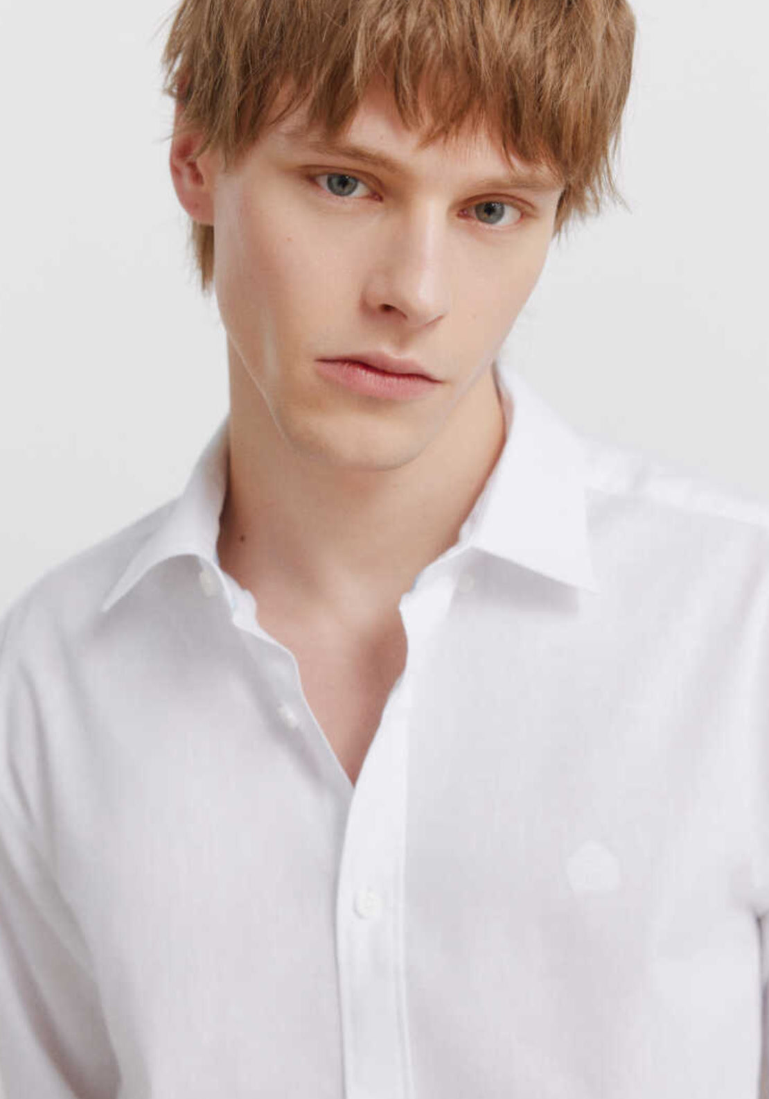 Springfield Regular Fit Linen Blend Shirt - White 3 Shaws Department Stores