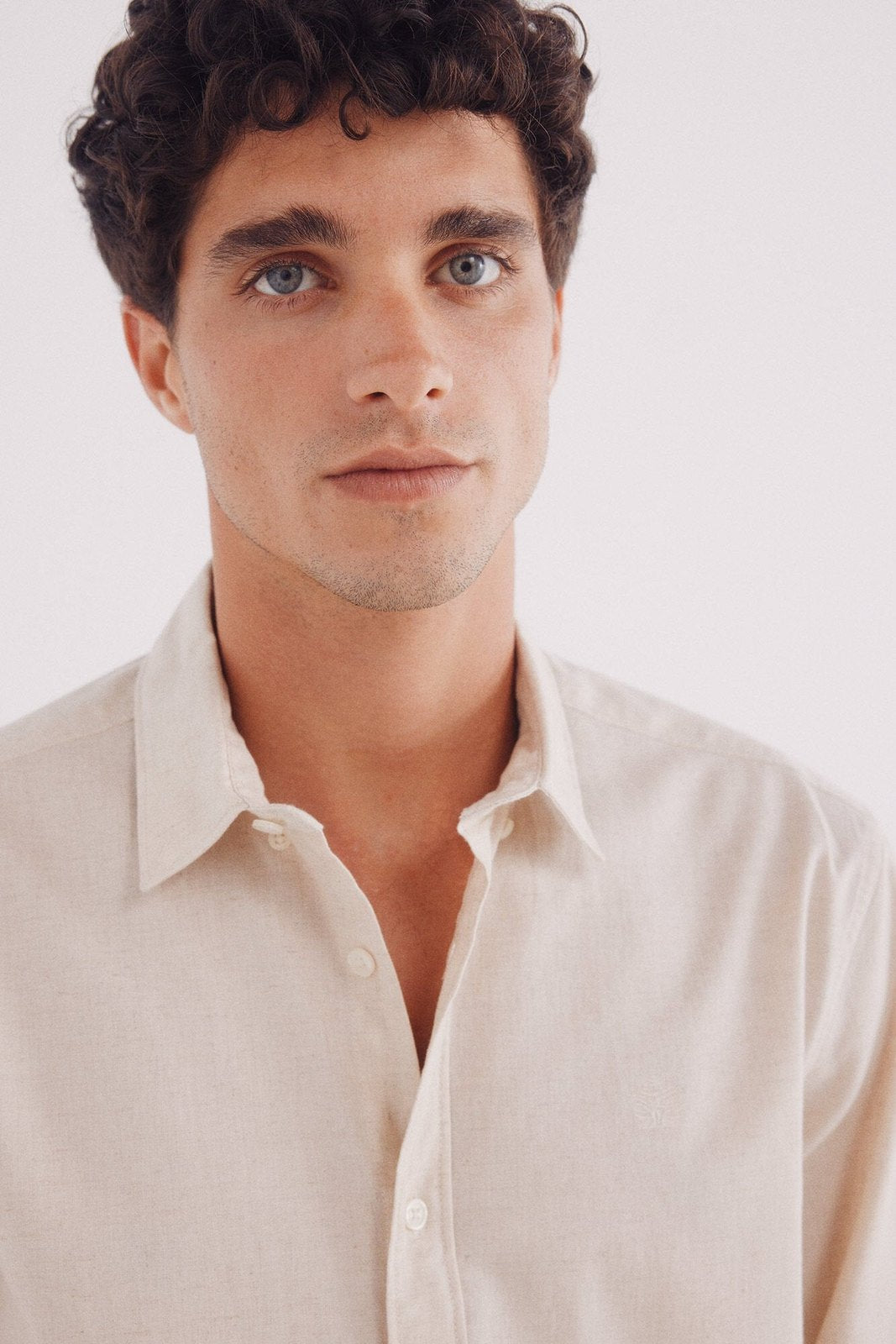 Springfield Linen shirt - Beige 3 Shaws Department Stores