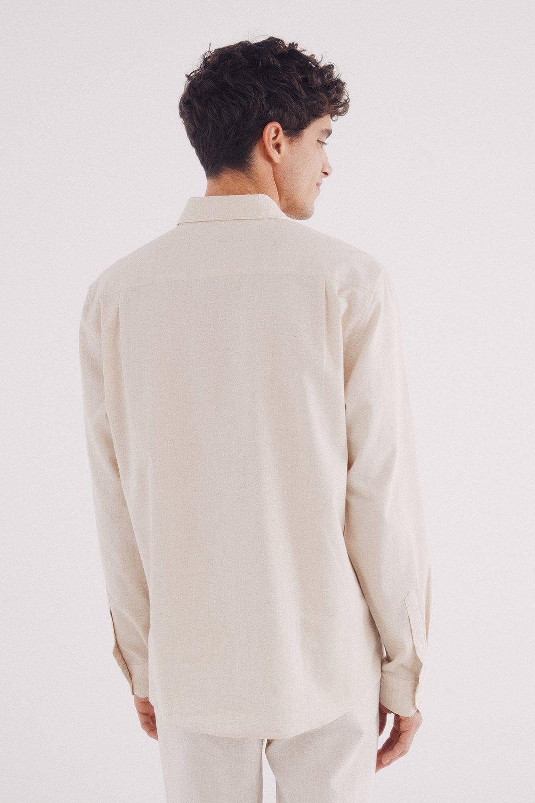 Springfield Linen shirt - Beige 4 Shaws Department Stores