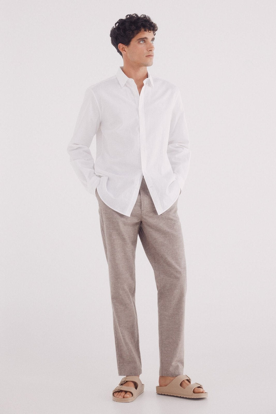 Springfield Linen shirt - White 3 Shaws Department Stores
