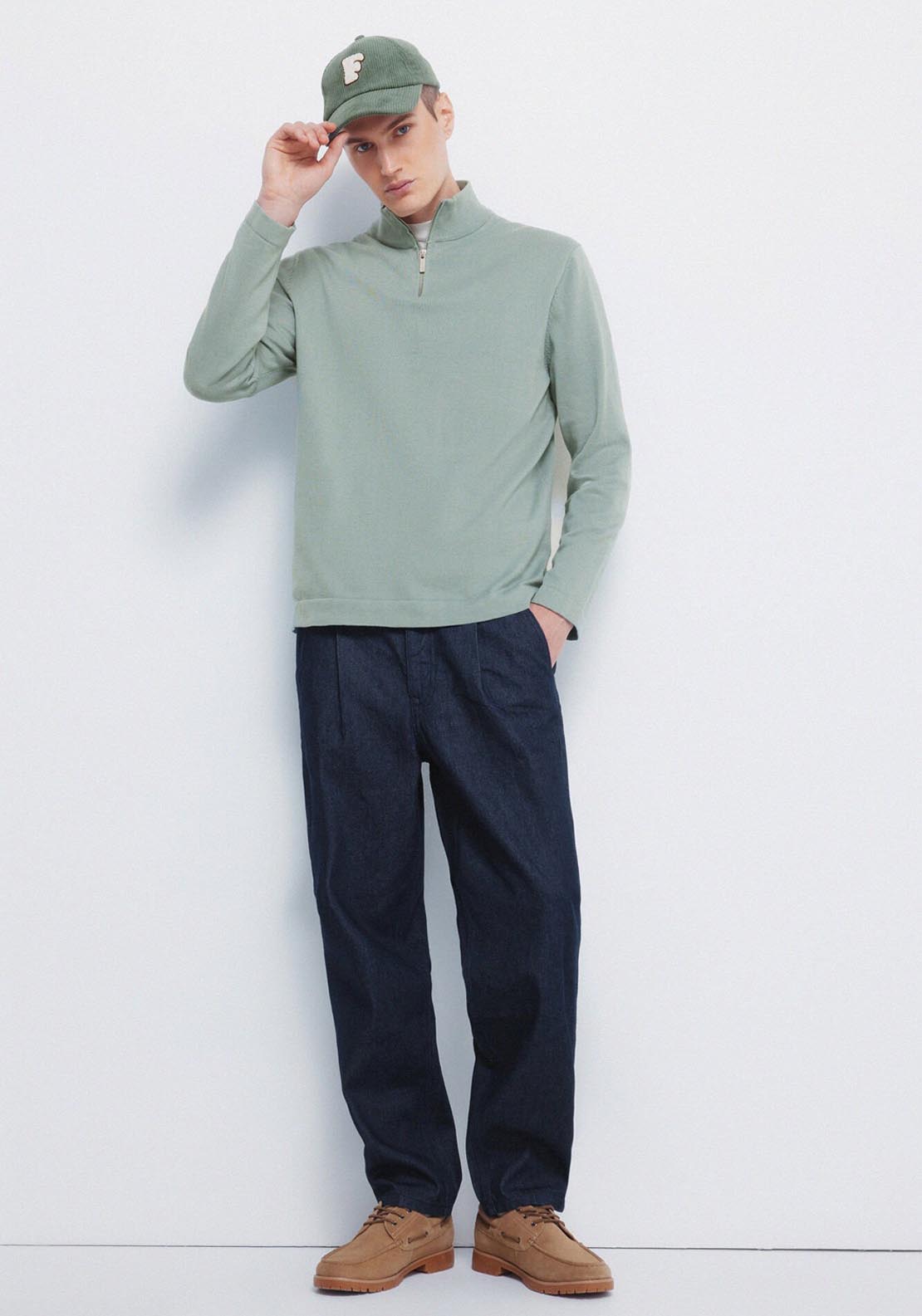 Springfield Milano Zip Jumper - Green 4 Shaws Department Stores