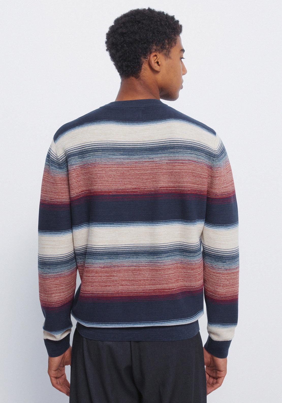 Multi Stripe Crew Neck - Orange
