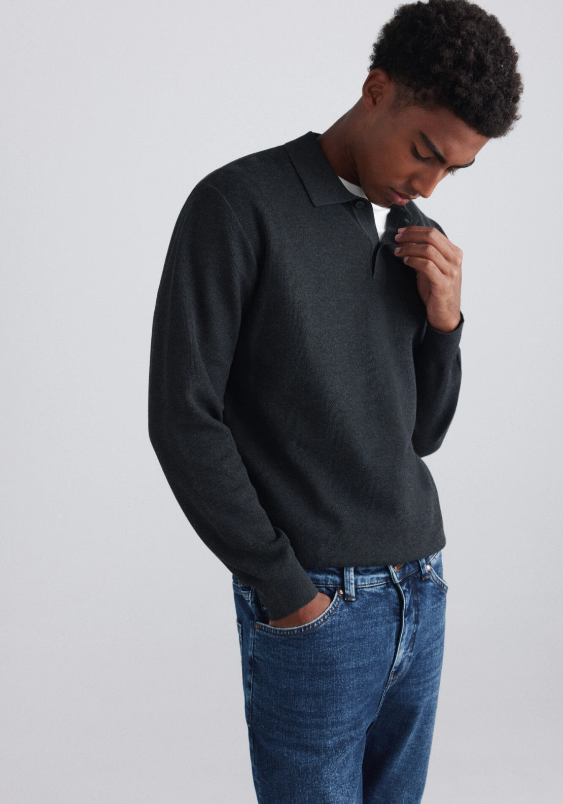 Structured Polo - Grey