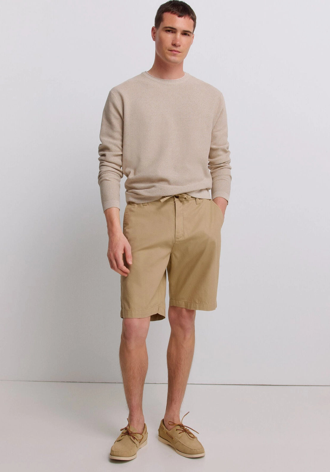Double Collar Knit - Beige