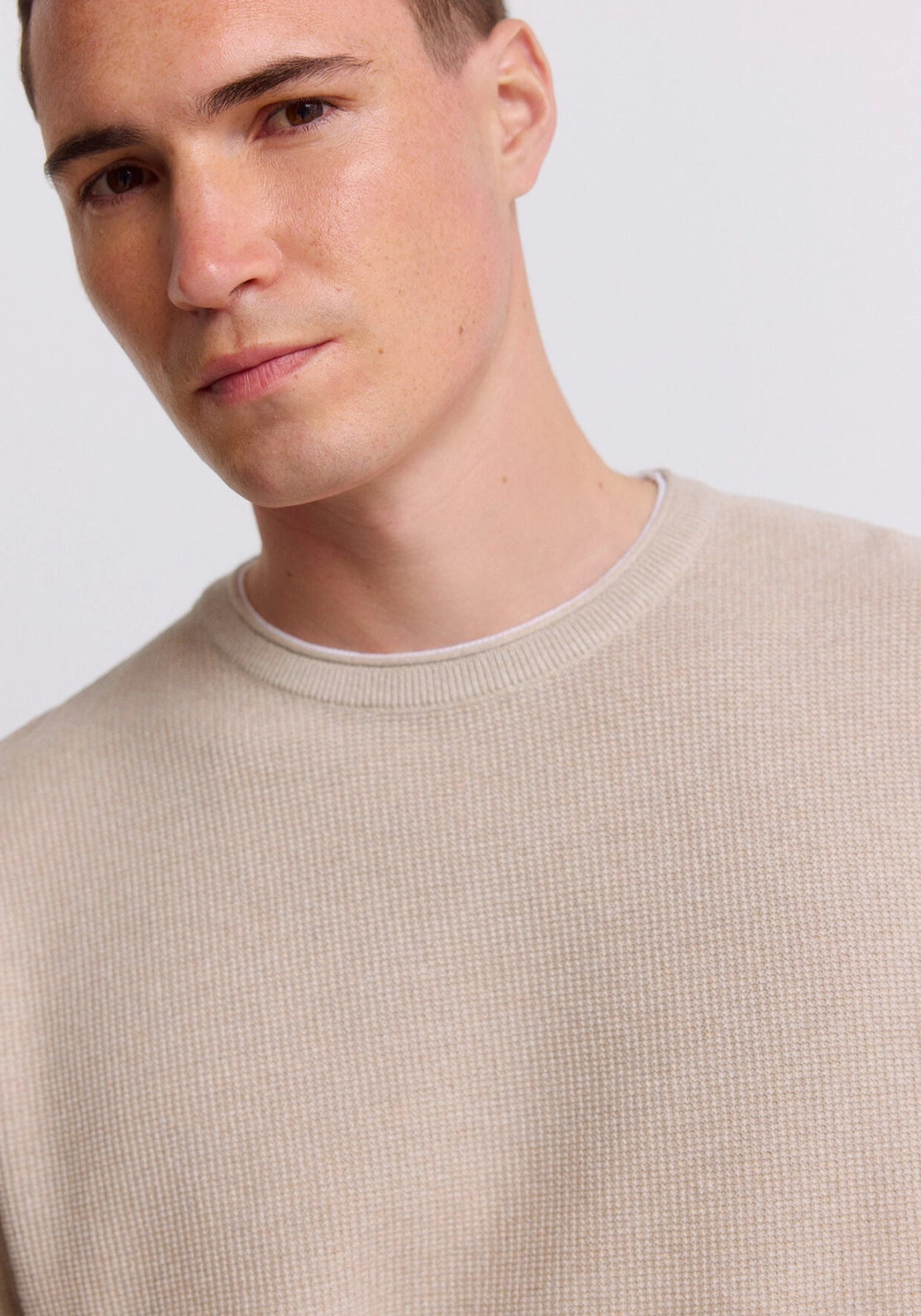 Double Collar Knit - Beige
