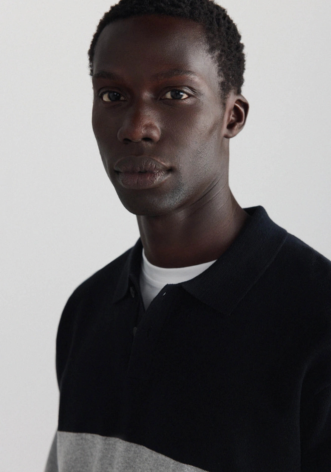 Colourblock Polo - Navy