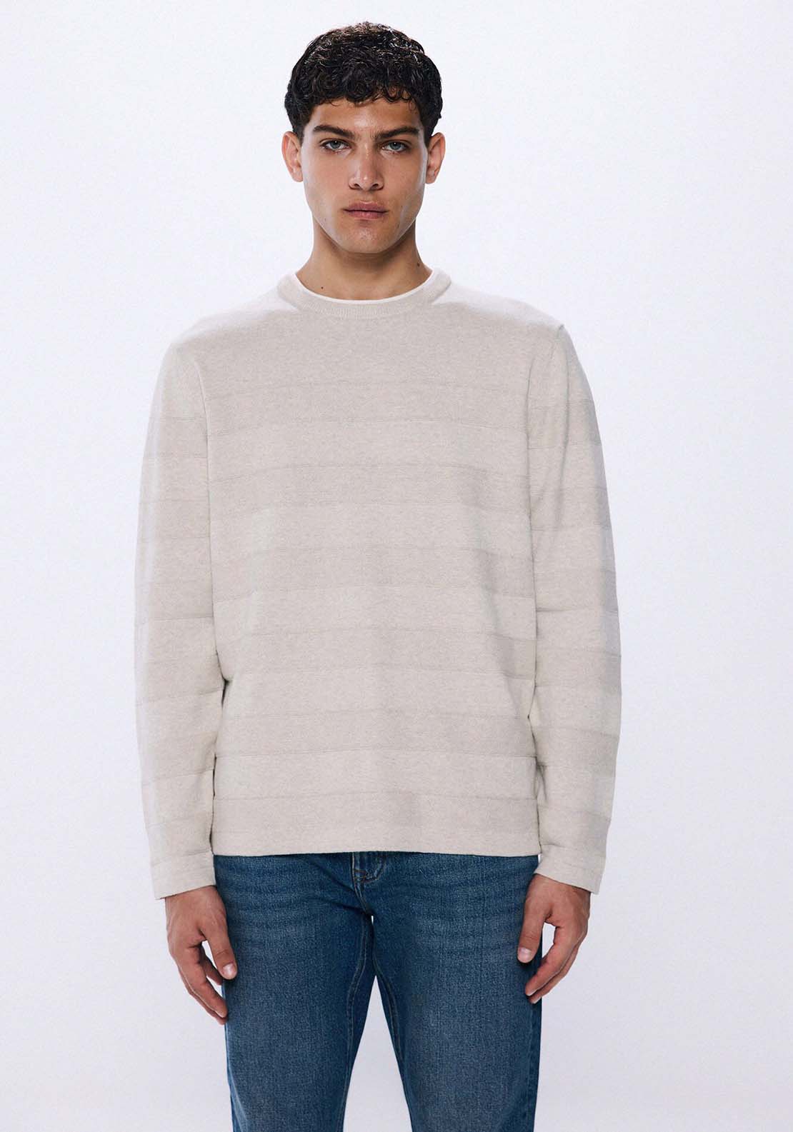 Springfield Double collar jumper - Grey / Silver 1 Shaws Department Stores