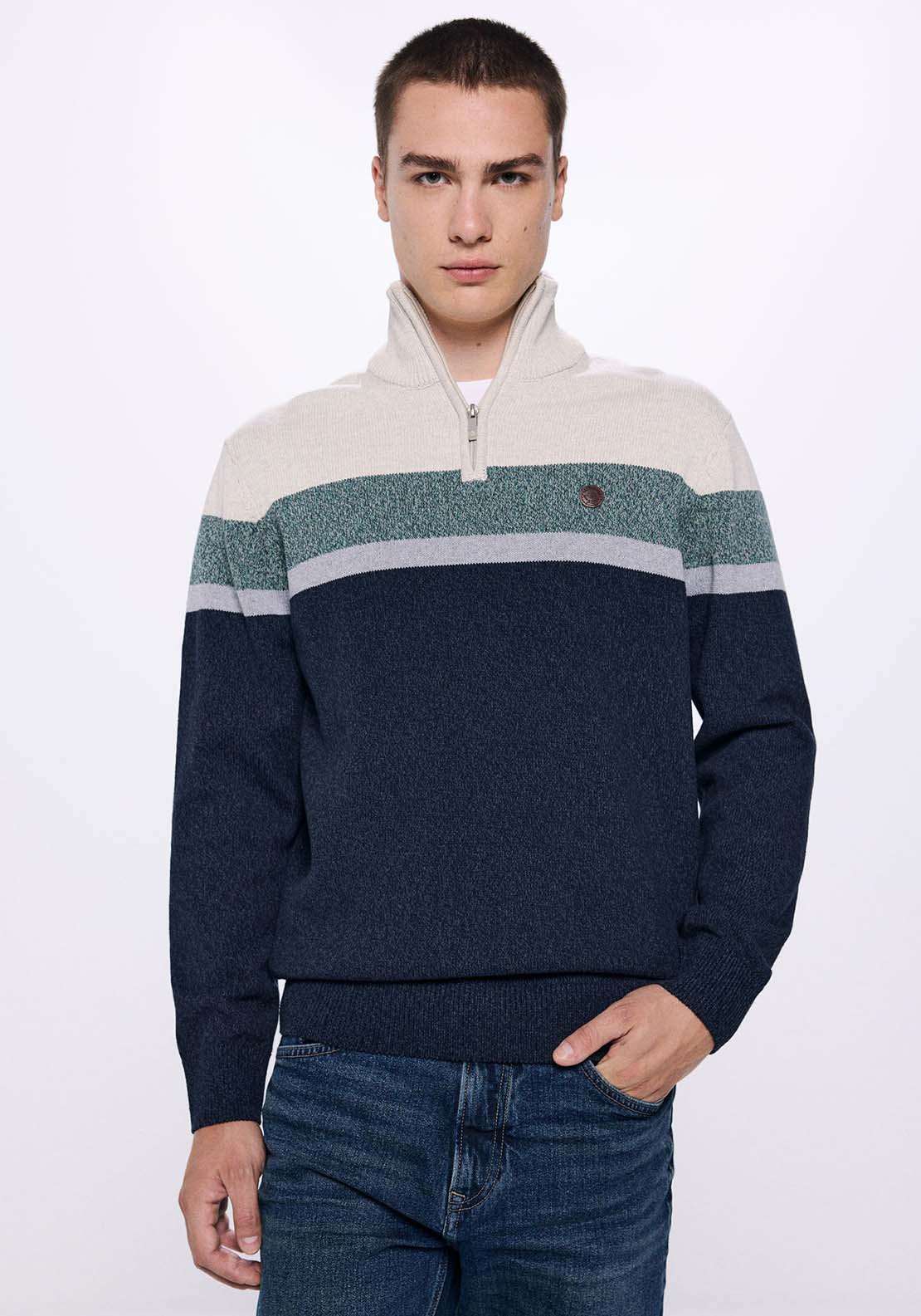 Springfield Long Sleeve Sweater - Navy 1 Shaws Department Stores