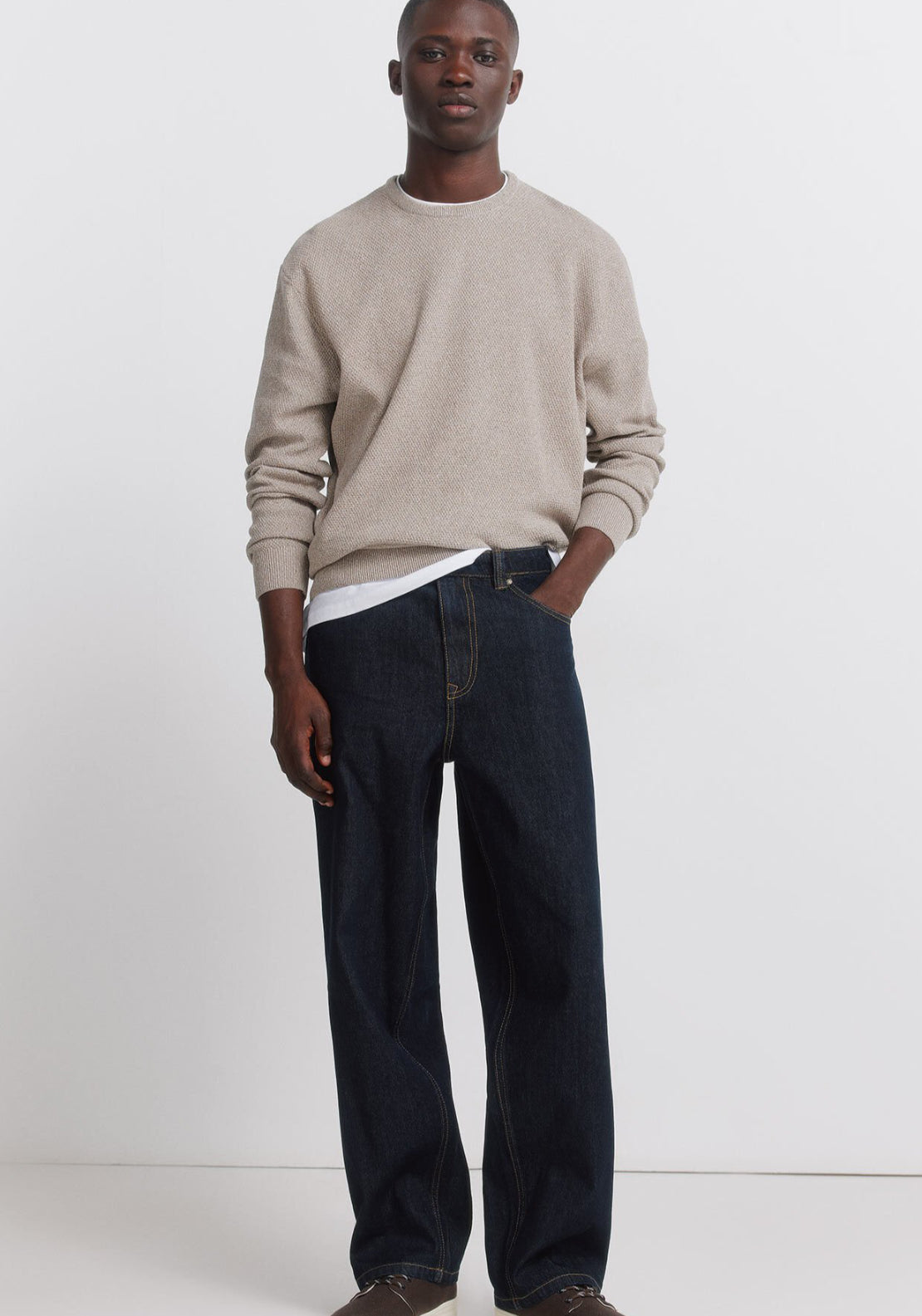 Double Knit Jumper - Brown